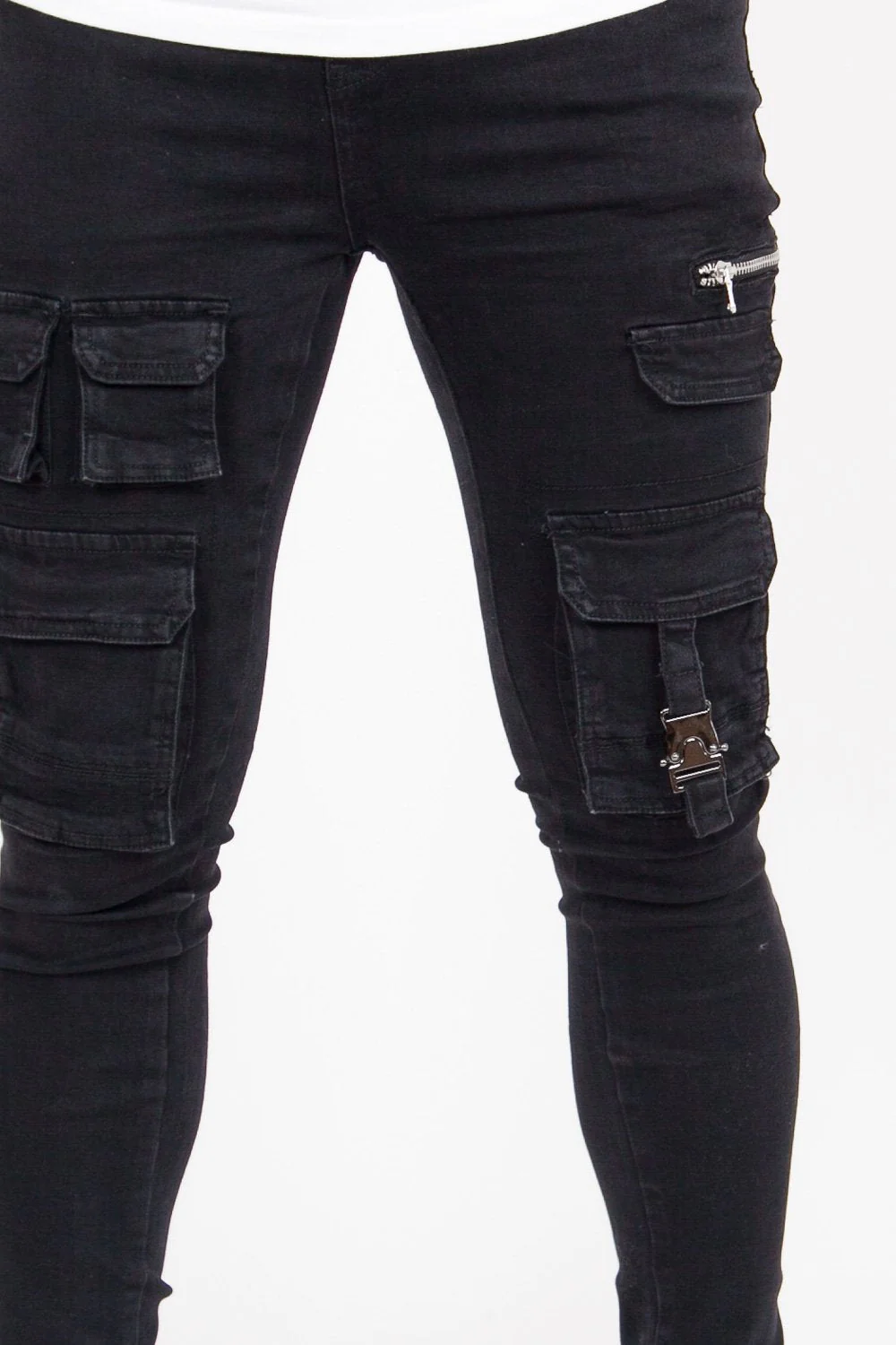 Jean poches tactique zip Noir - Image 3