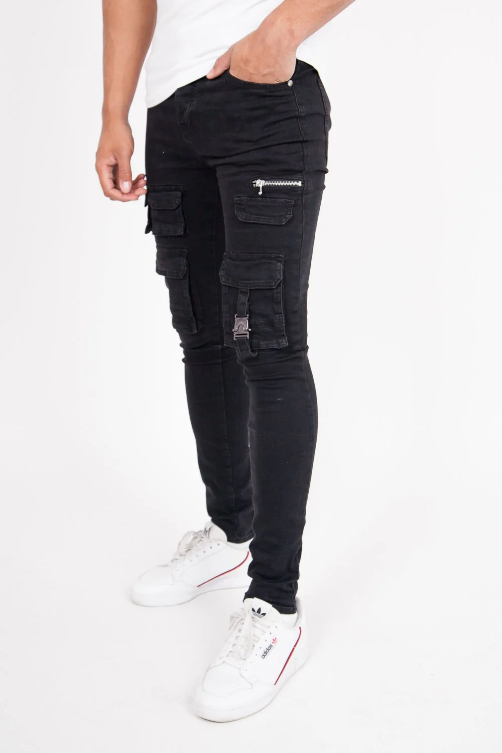 Jean poches tactique zip Noir - Image 4