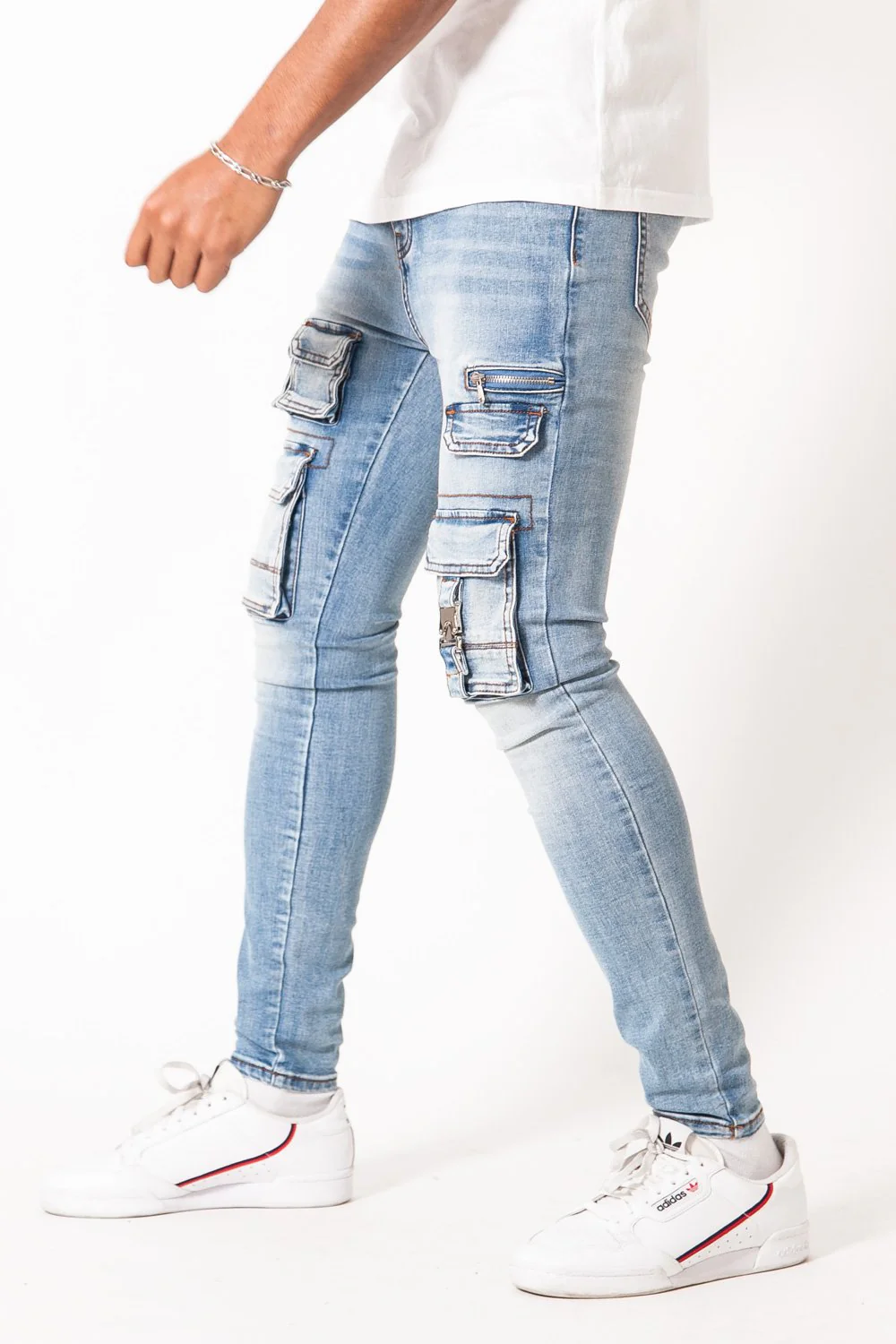 Jean poches tactique zip Bleu - Image 3