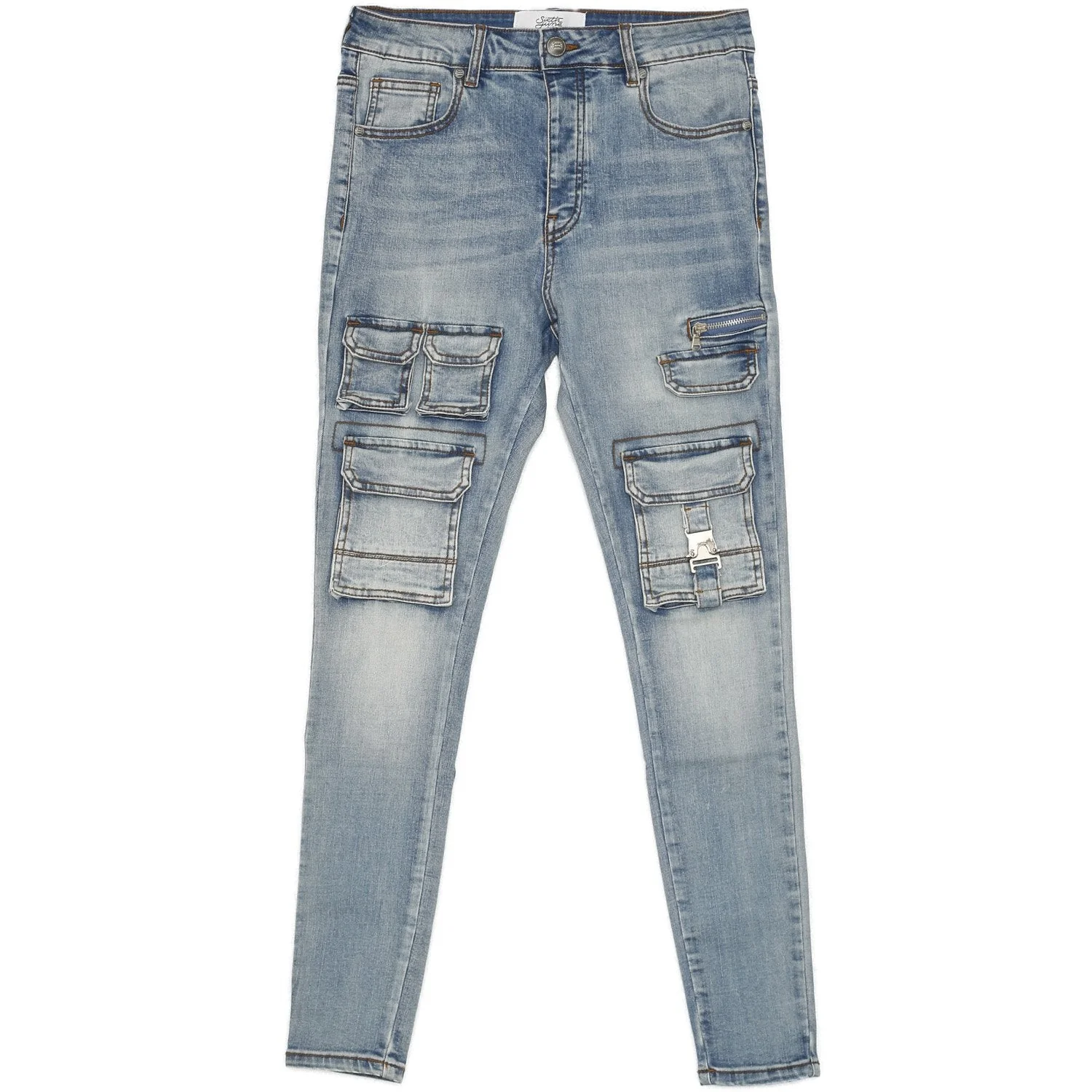 Jean poches tactique zip Bleu - Image 5