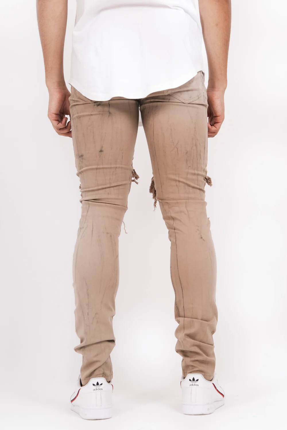 Jean slim biker destroy beige M2224EDE - Image 3