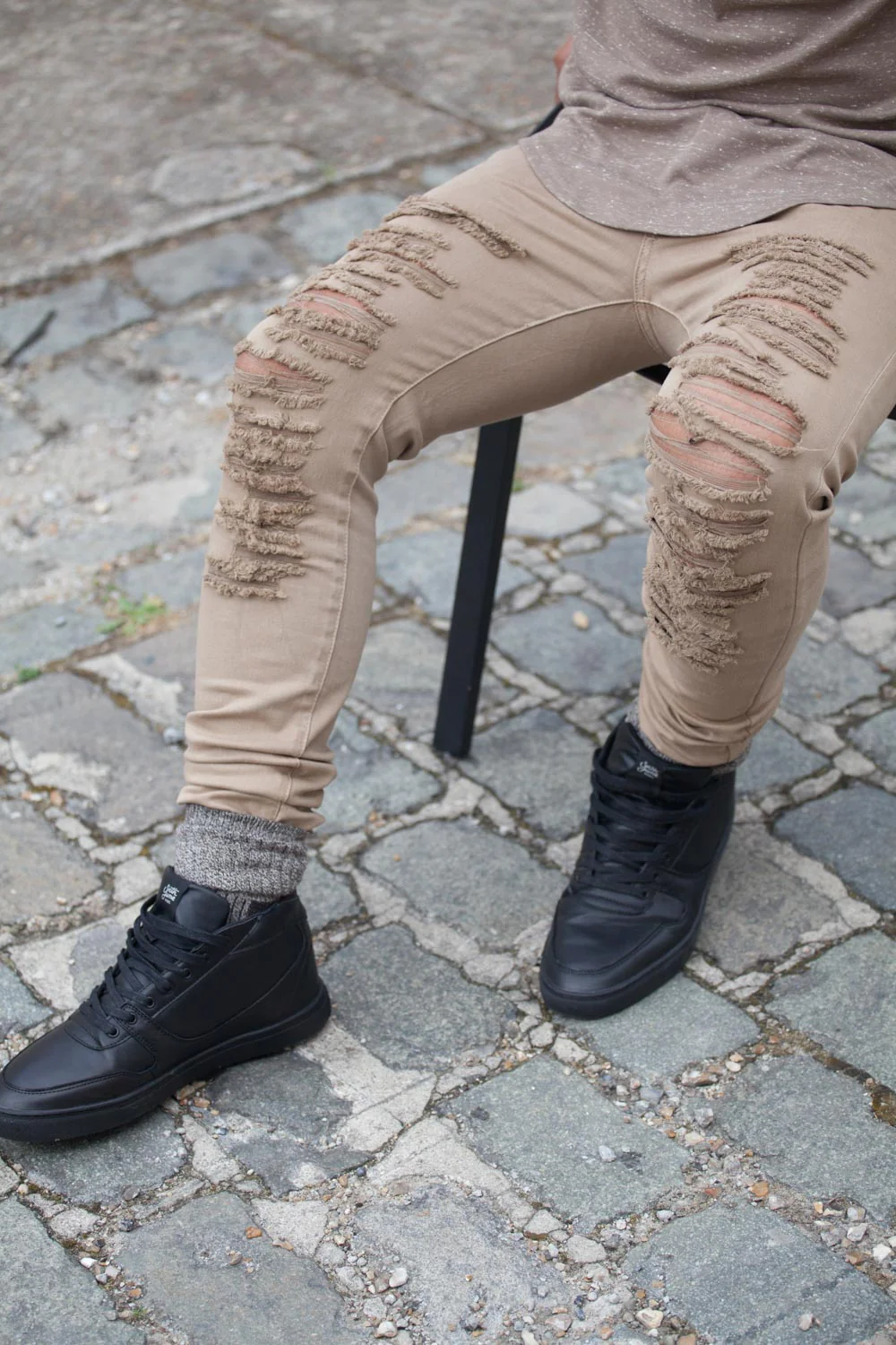 Jean destroy beige M1907HDE - Image 2