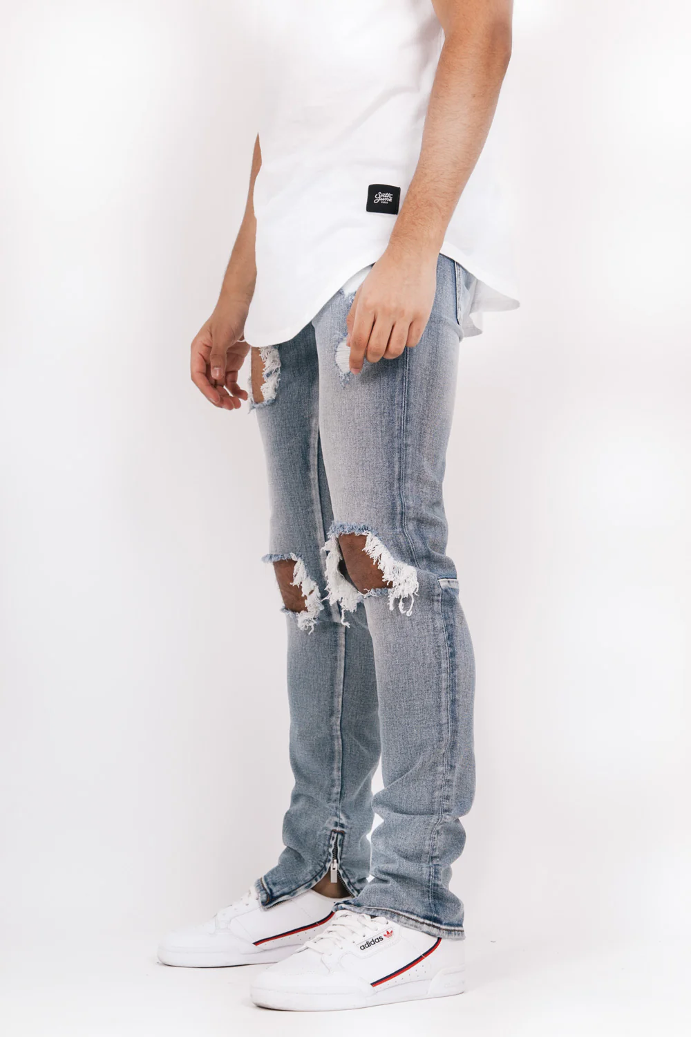 Jean ultra destroy zips Bleu clair - Image 2