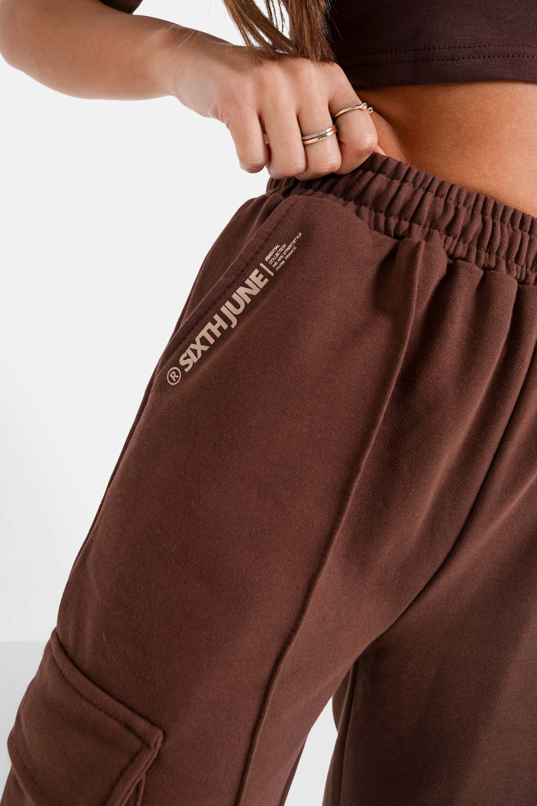 Pantalon molletonné loose cargo Marron - Image 3
