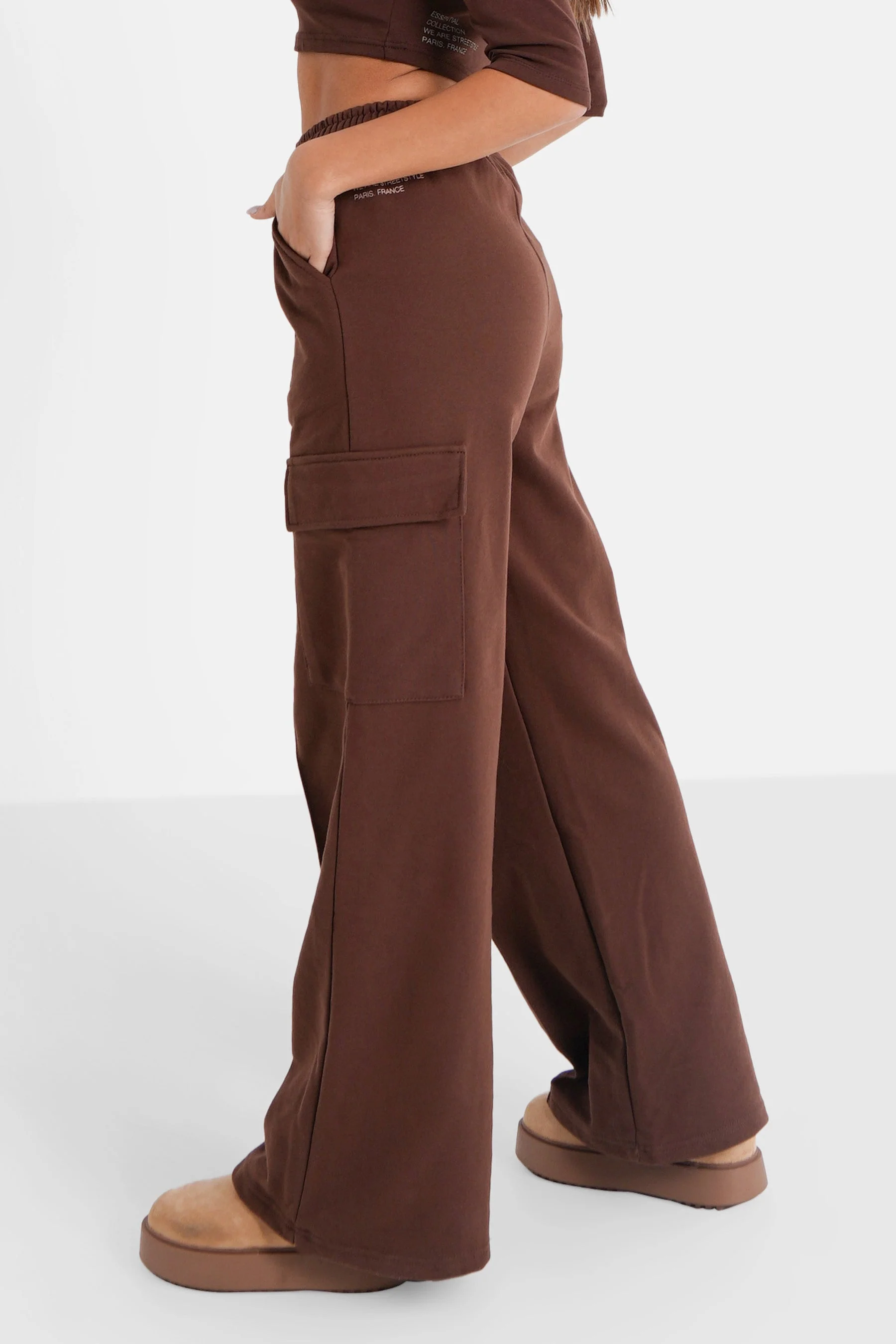 Pantalon molletonné loose cargo Marron - Image 4