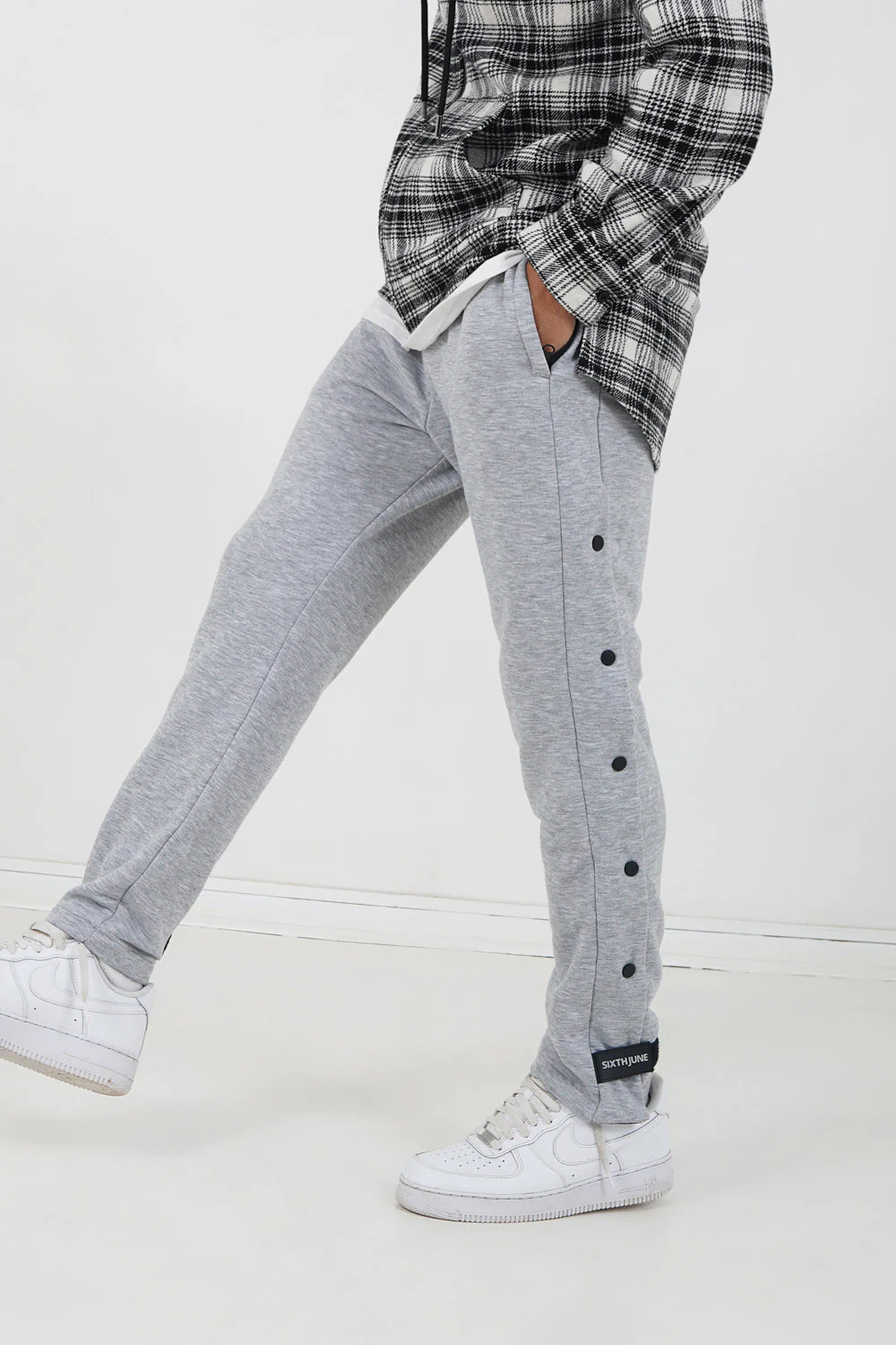 Jogging boutons pression Gris - Image 4
