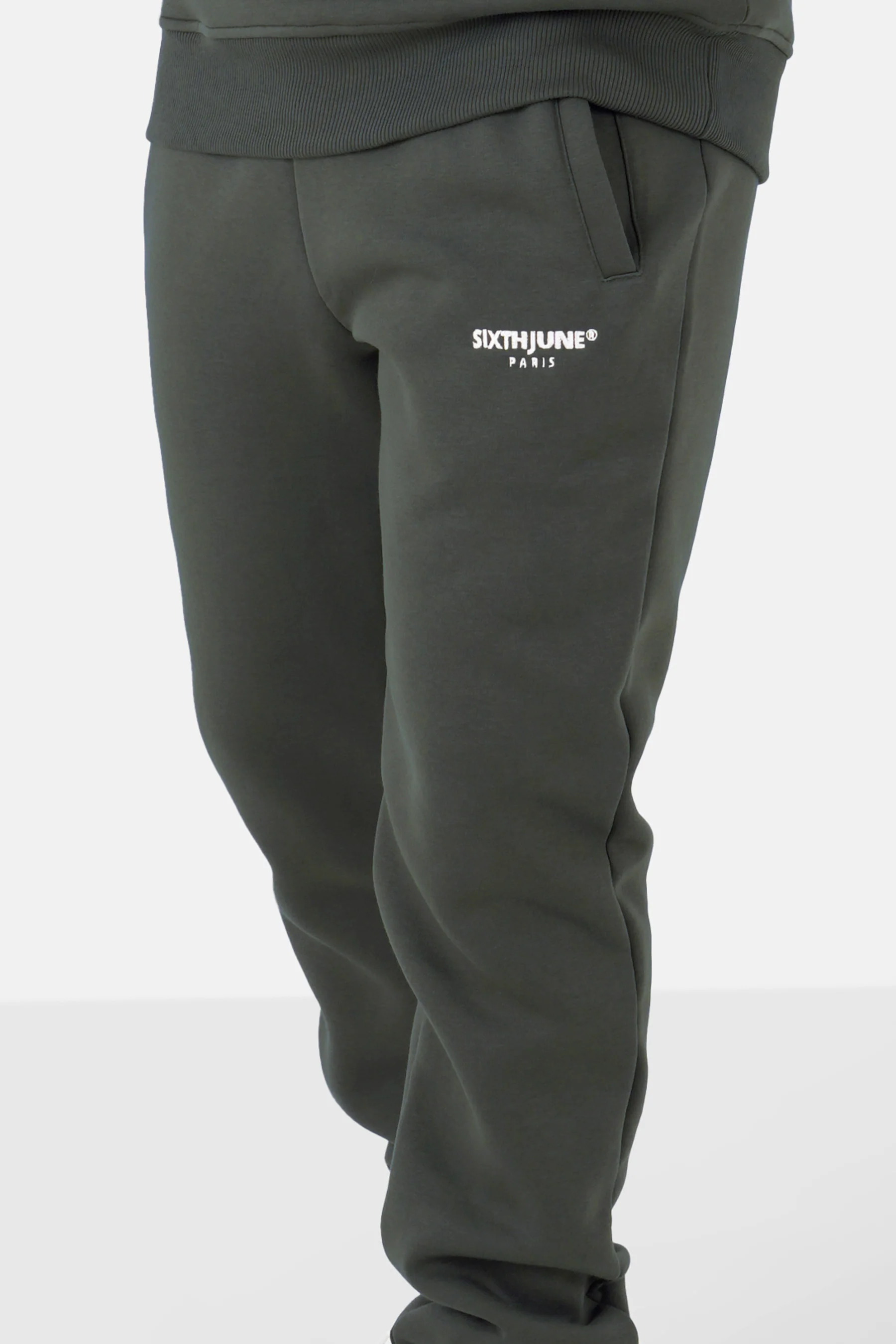 Jogging molletonné logo brodé Vert kaki - Image 4