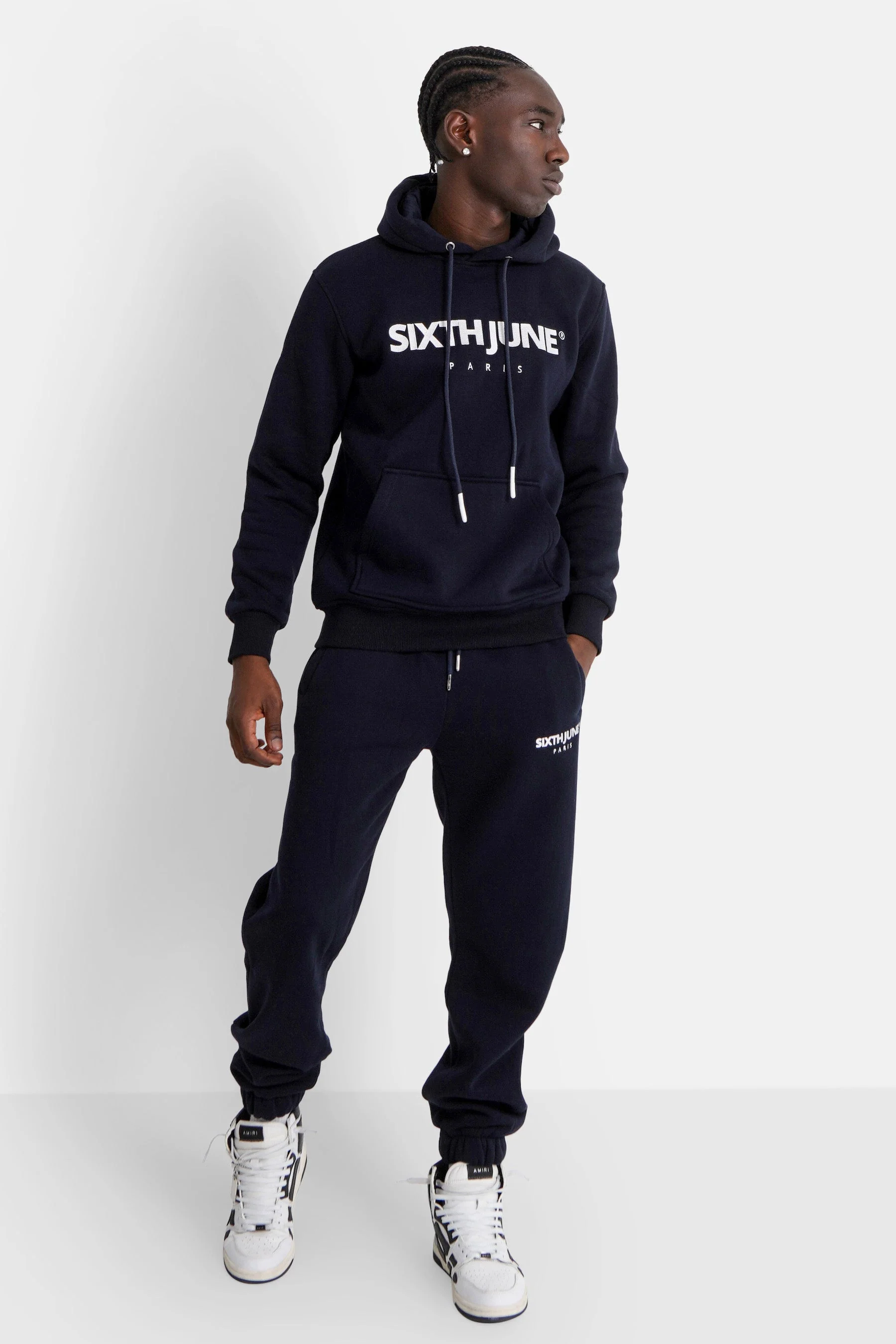 Jogging molletonné logo brodé Bleu foncé - Image 2