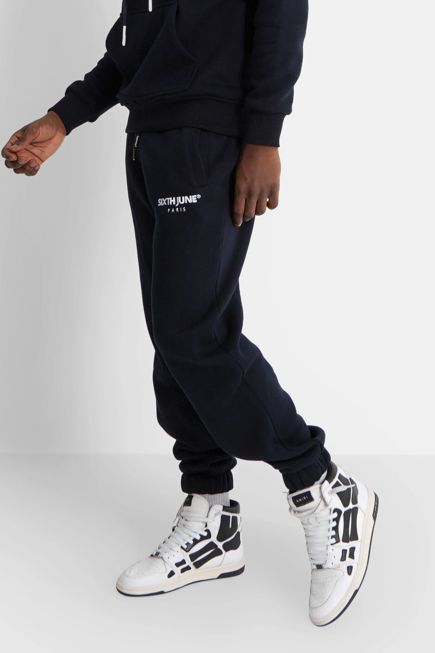 Jogging molletonné logo brodé Bleu foncé - Image 4