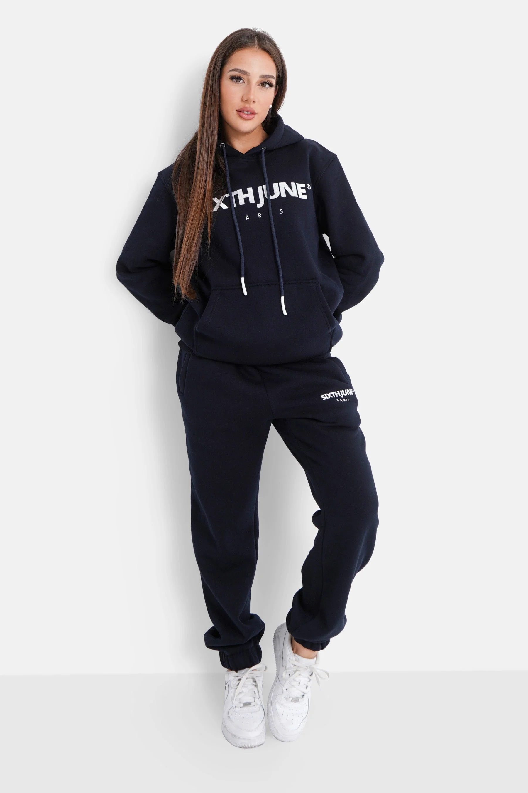 Jogging molletonné logo brodé Bleu foncé - Image 6