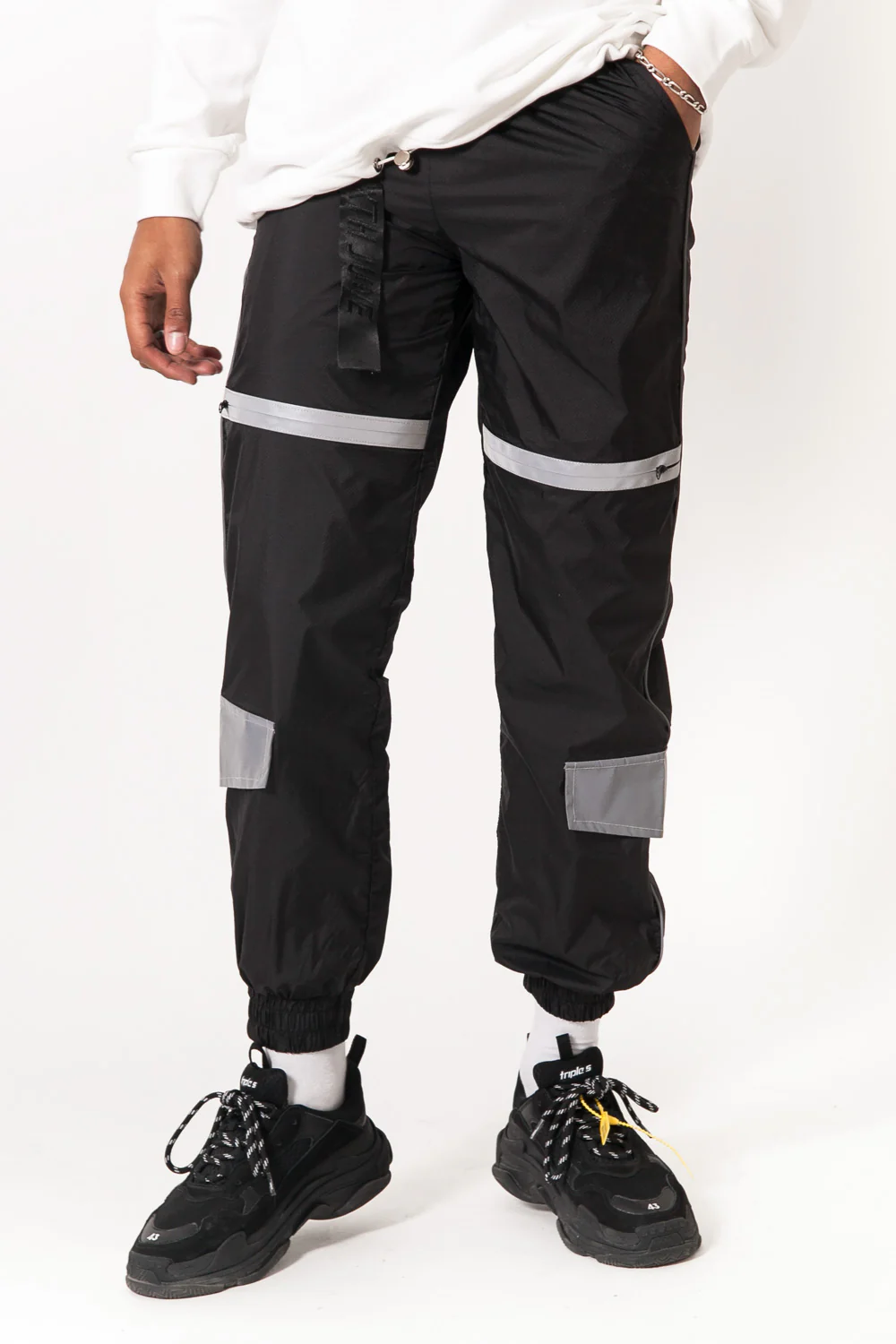 Jogging boucle empiècement réfléchissant noir - Image 3