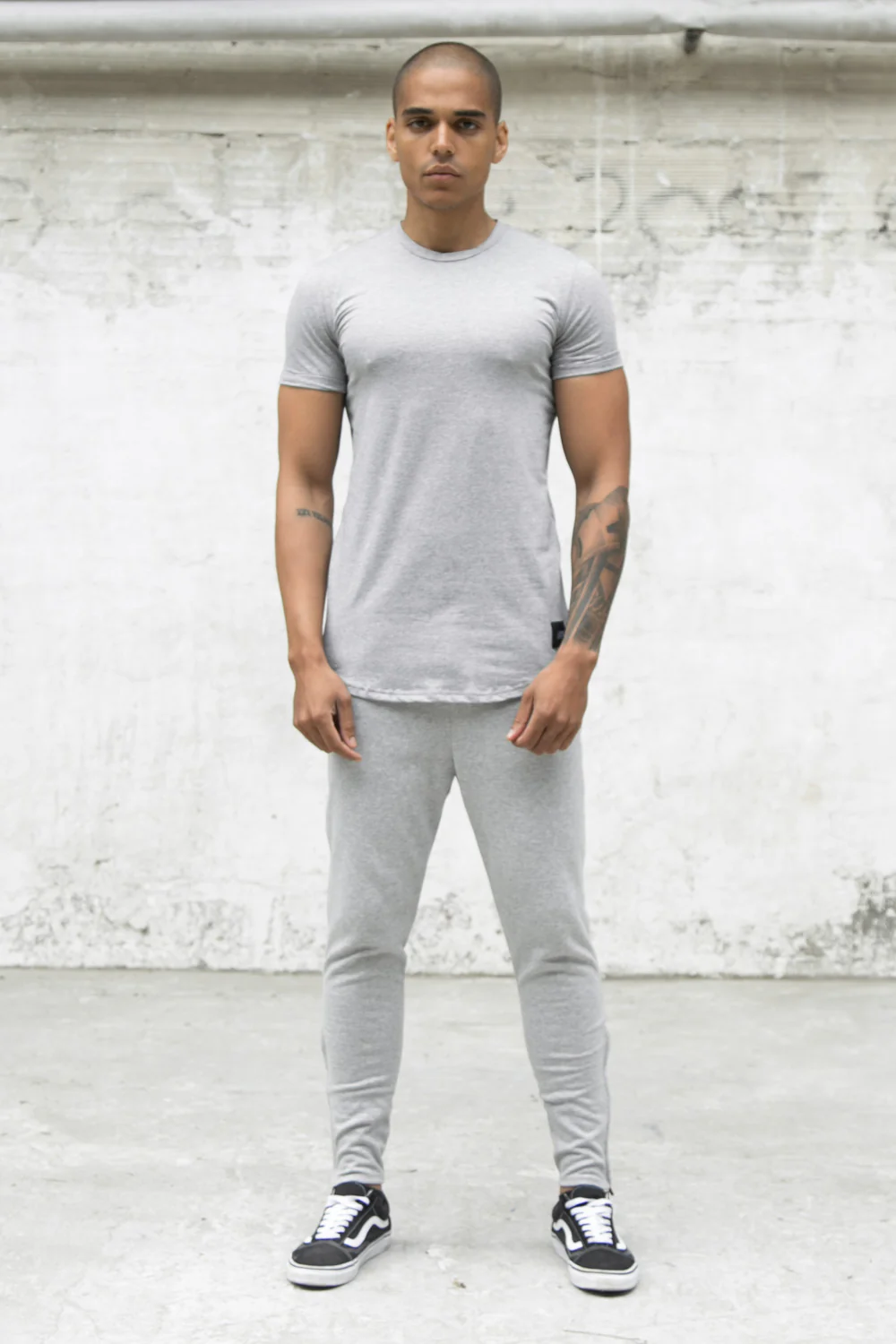 Jogging ajusté zips gris clair - Image 2