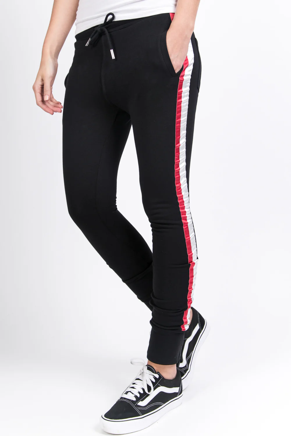 Jogging bandes bicolores noir - Image 5