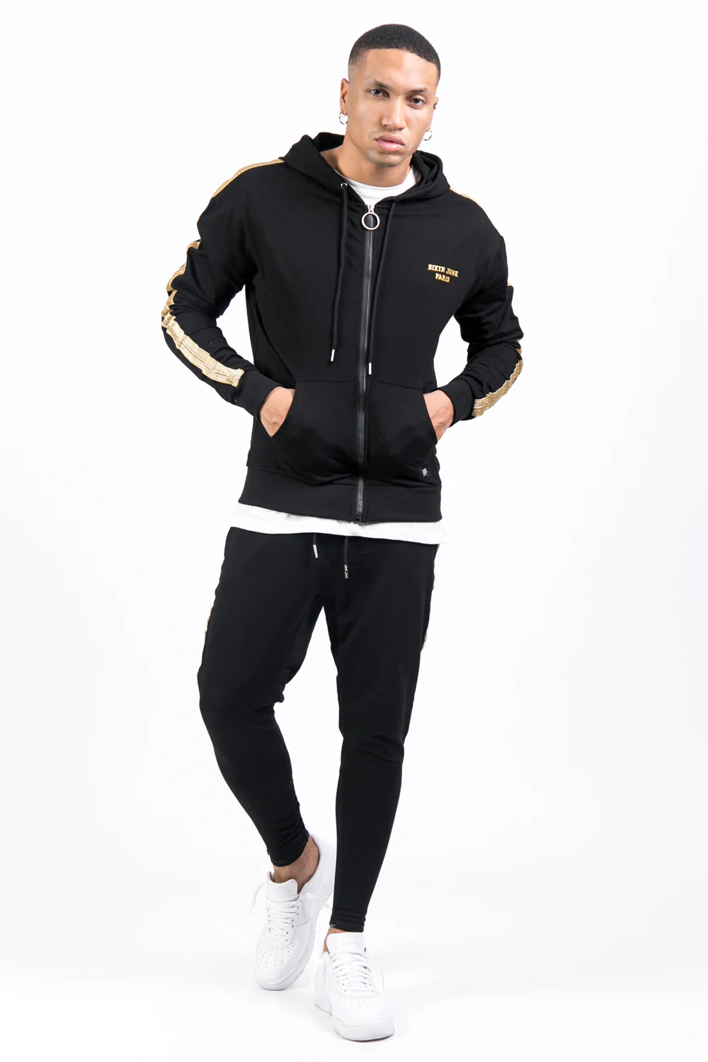 Jogging bandes dorées noir - Image 3