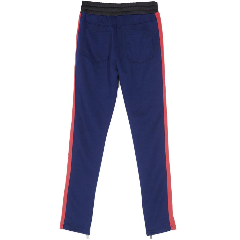 Jogging bandes zips bleu rouge - Image 6