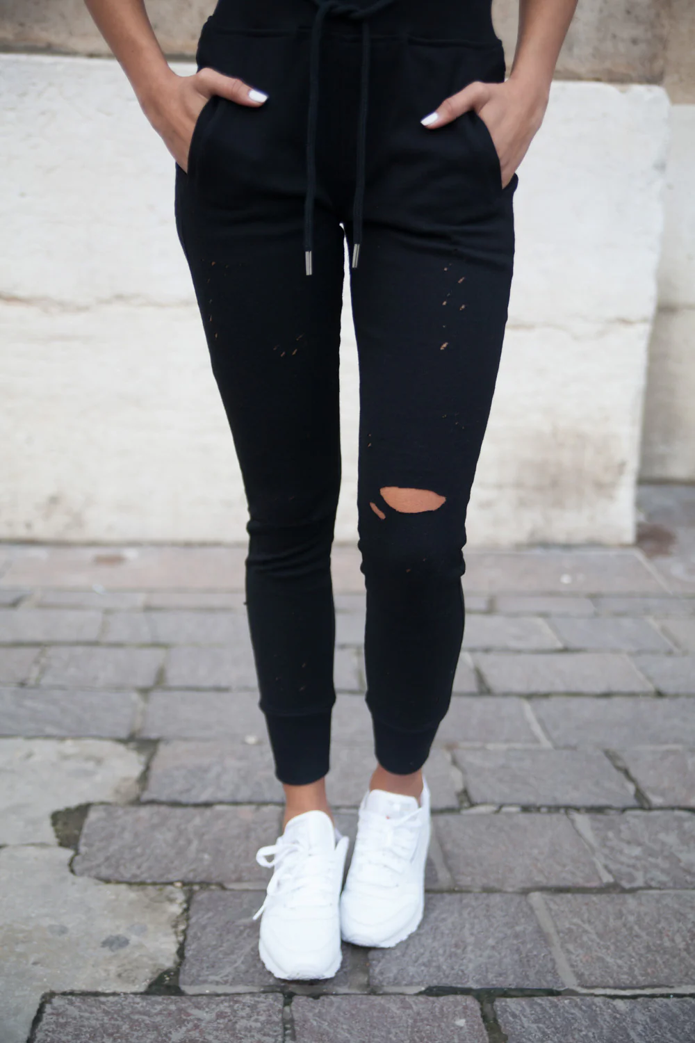 Jogging biker Femme destroy noir W2336CPA - Image 2