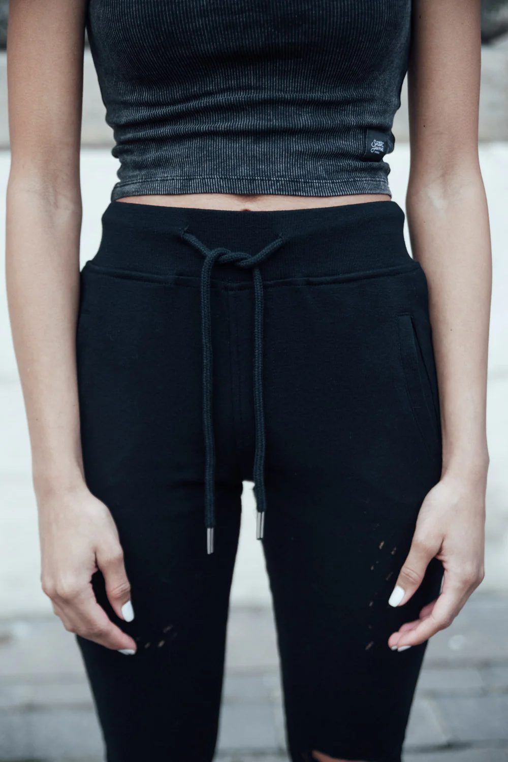 Jogging biker Femme destroy noir W2336CPA - Image 3
