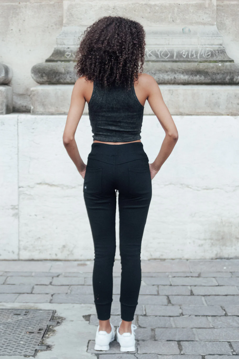 Jogging biker Femme destroy noir W2336CPA - Image 5