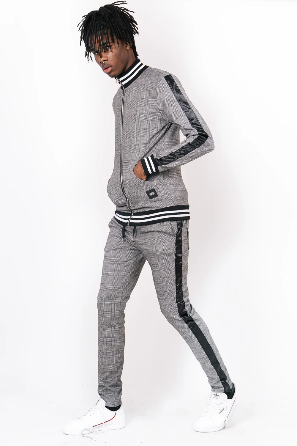 Jogging Prince de Galles bandes gris - Image 5