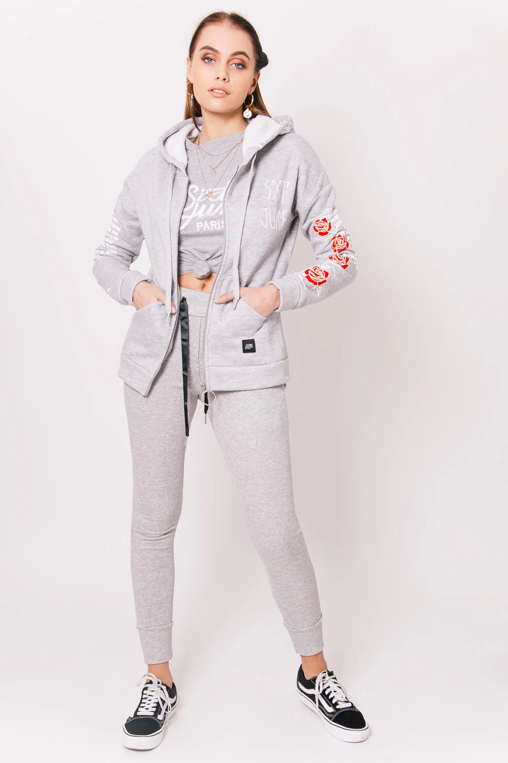 Jogging ruban satin Sixth June gris clair - Image 5