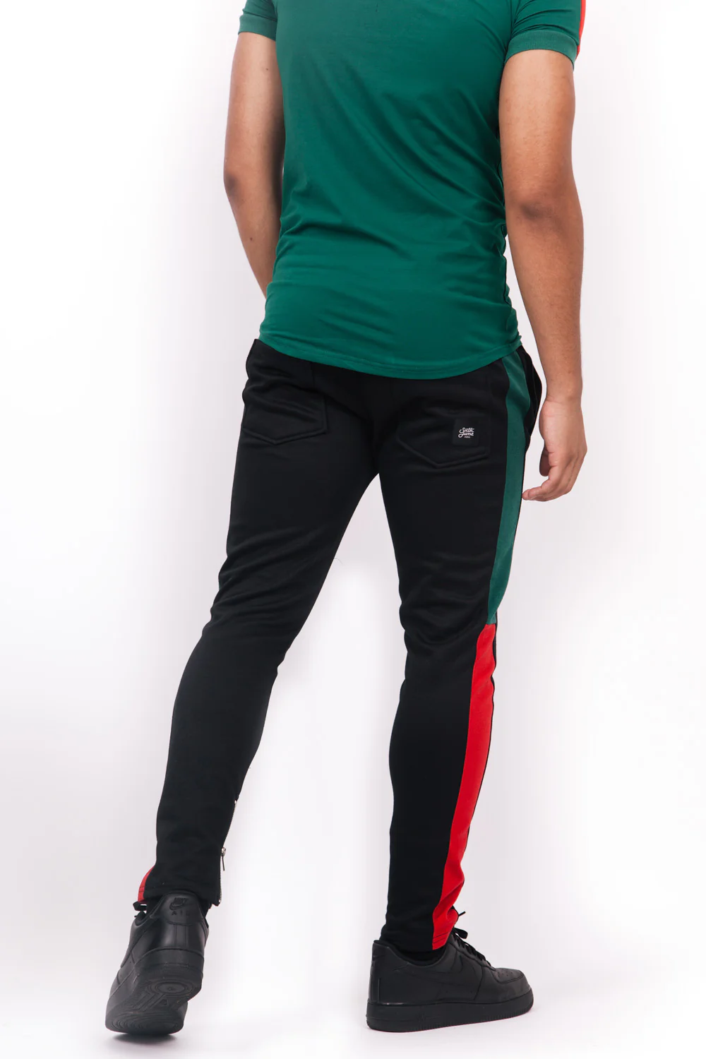 Jogging tricolore noir rouge vert - Image 3