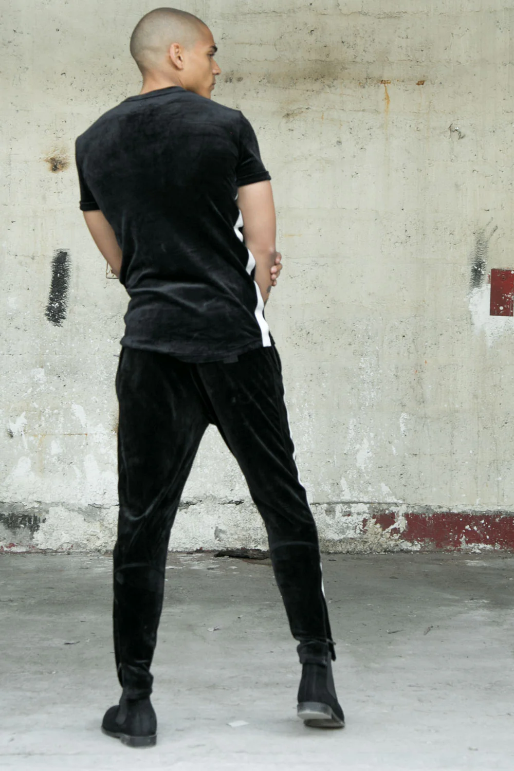 Jogging velours logo racing noir - Image 3