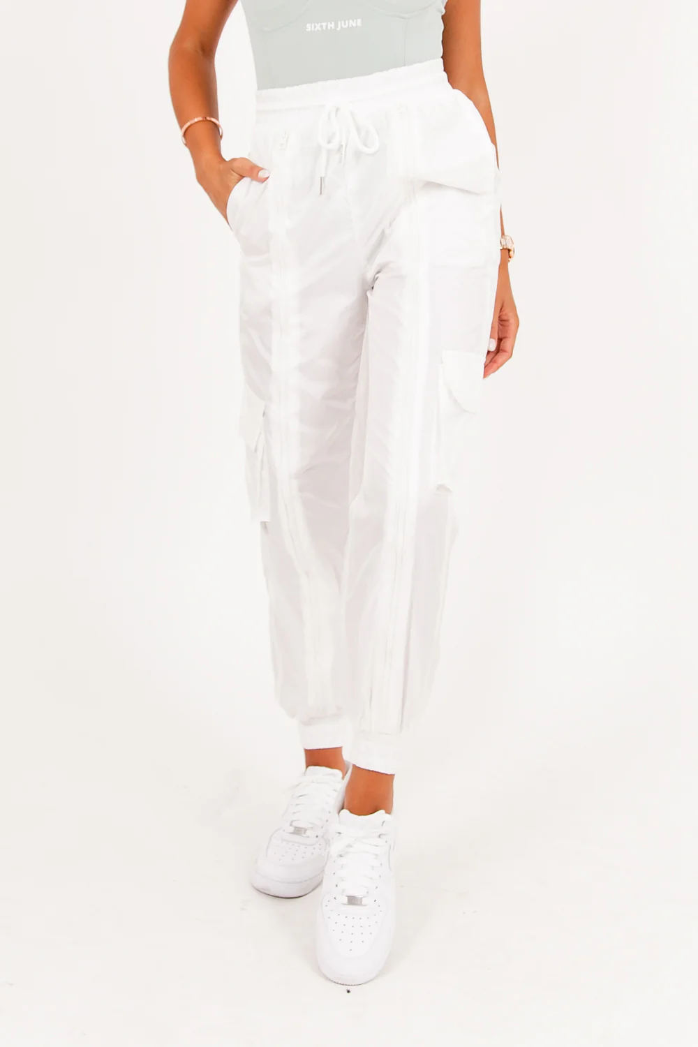 Jogging vinyle fermeture blanc - Image 2