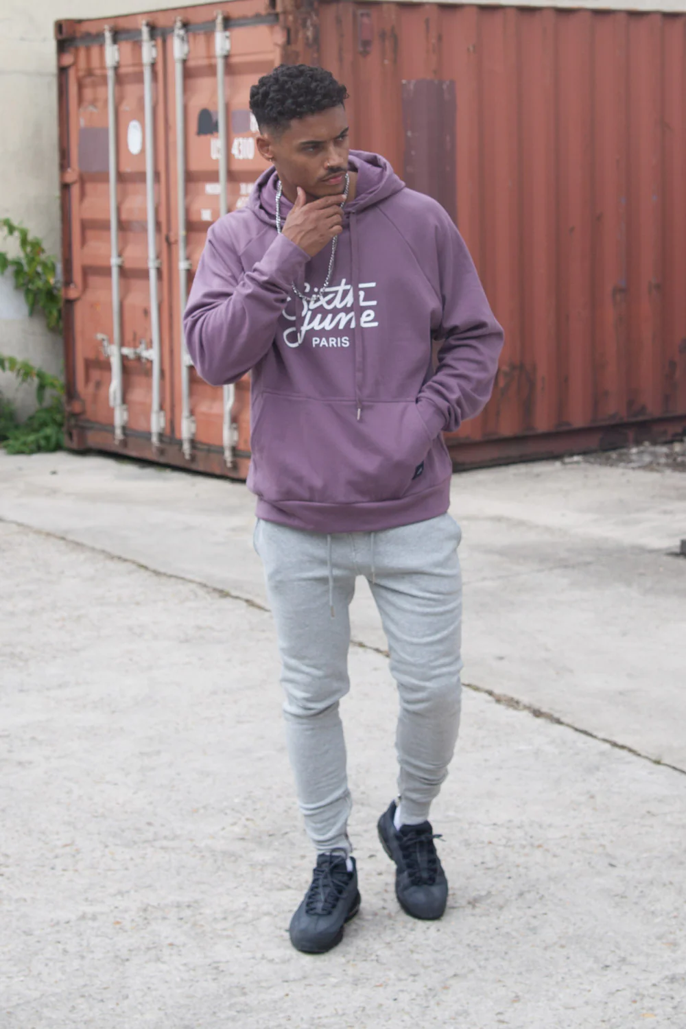 Jogging zips slim gris clair - Image 3