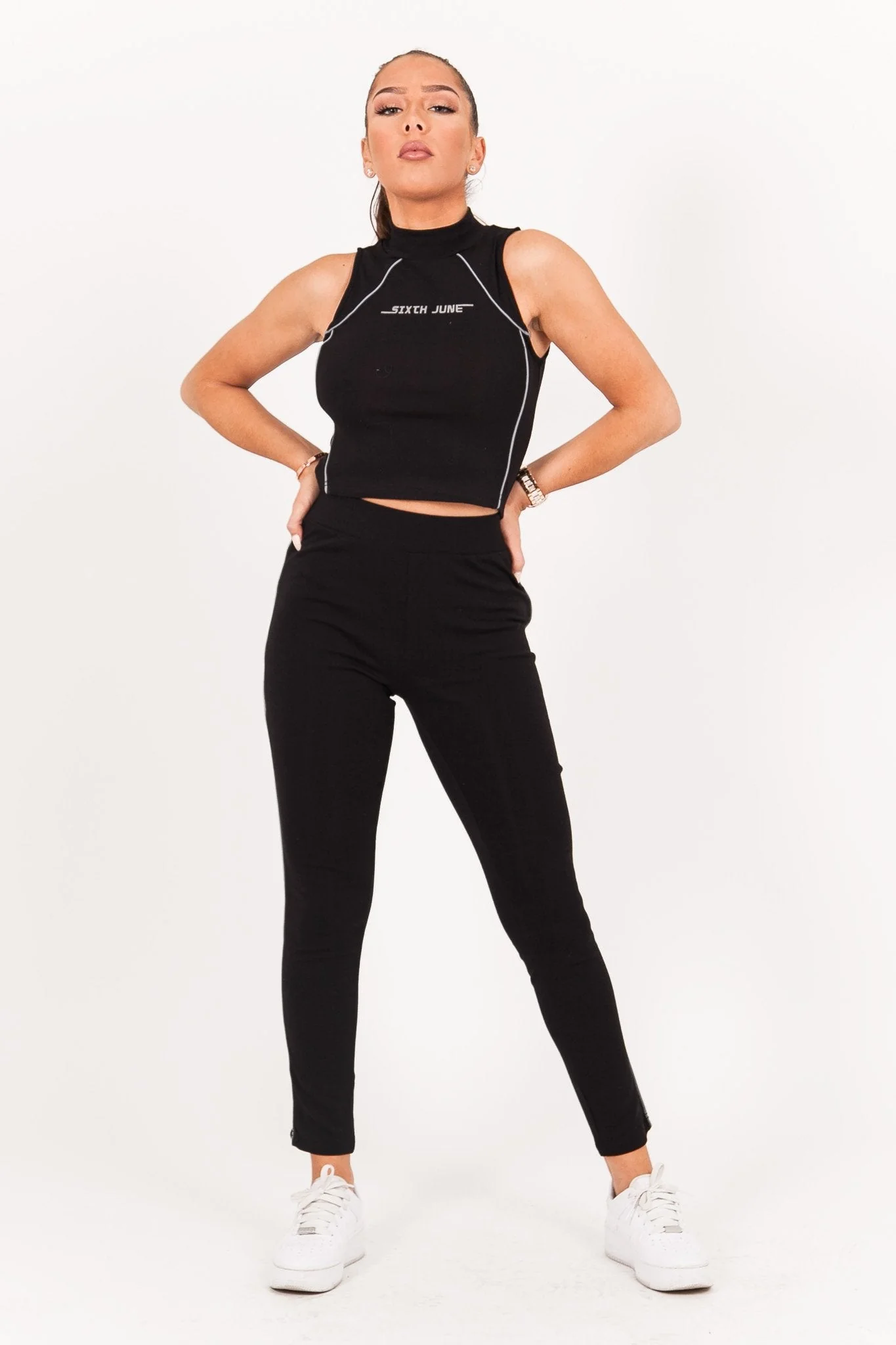 Legging liseré réfléchissant Noir - Image 2