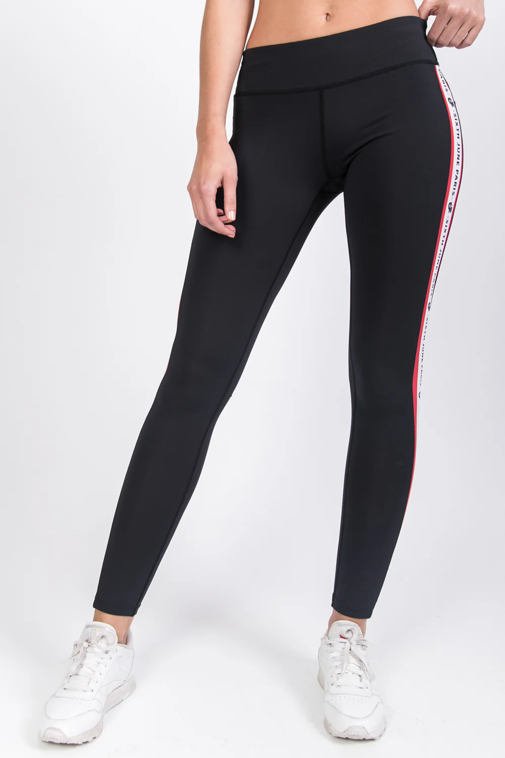 Legging bande sport logo noir - Image 5
