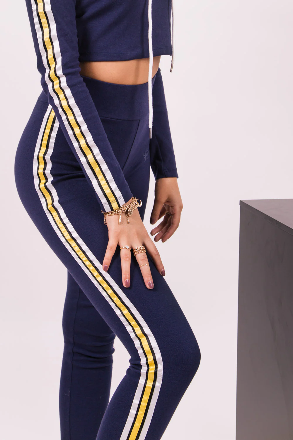 Legging bande tricolore bleu - Image 2