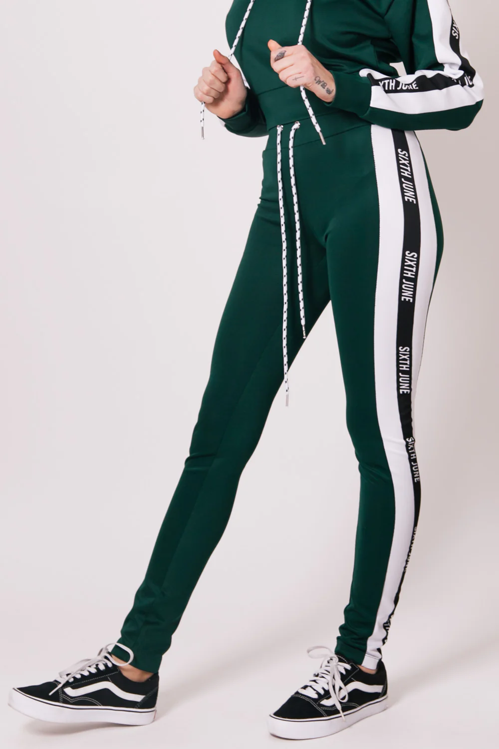 Legging bandes tricolore logo vert - Image 2