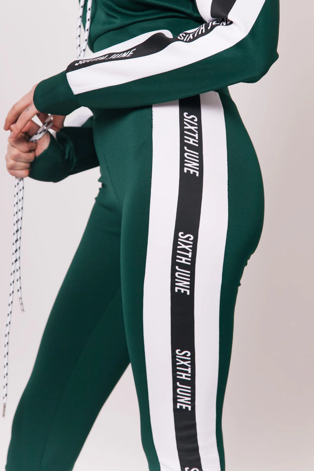 Legging bandes tricolore logo vert - Image 3