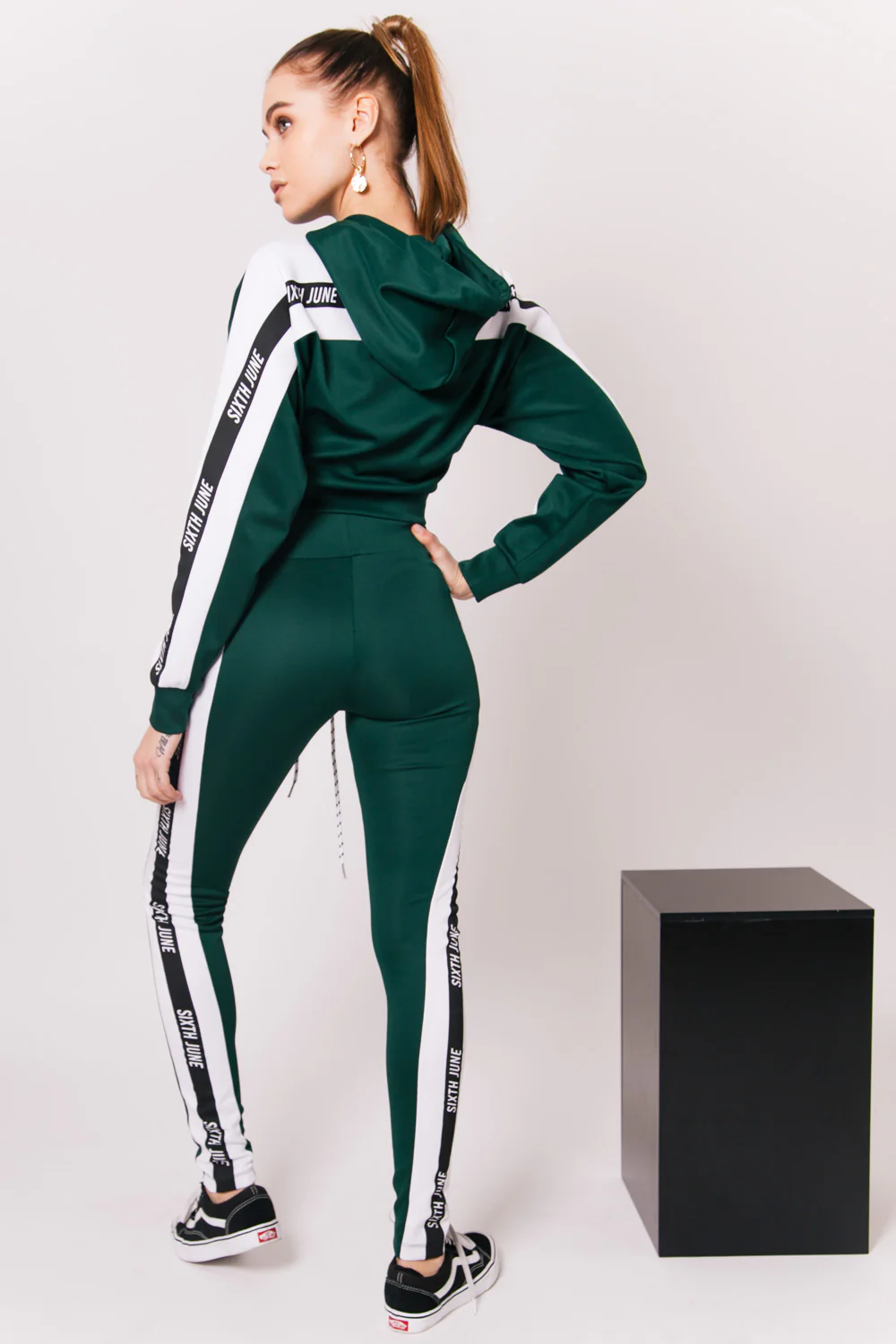 Legging bandes tricolore logo vert - Image 5