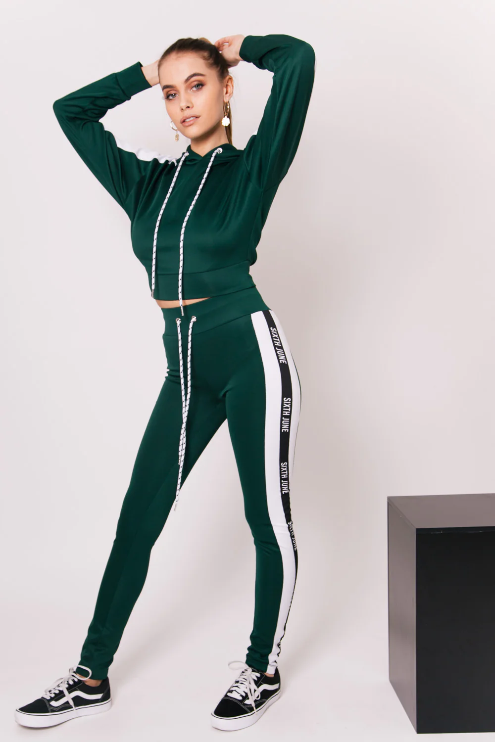 Legging bandes tricolore logo vert - Image 6