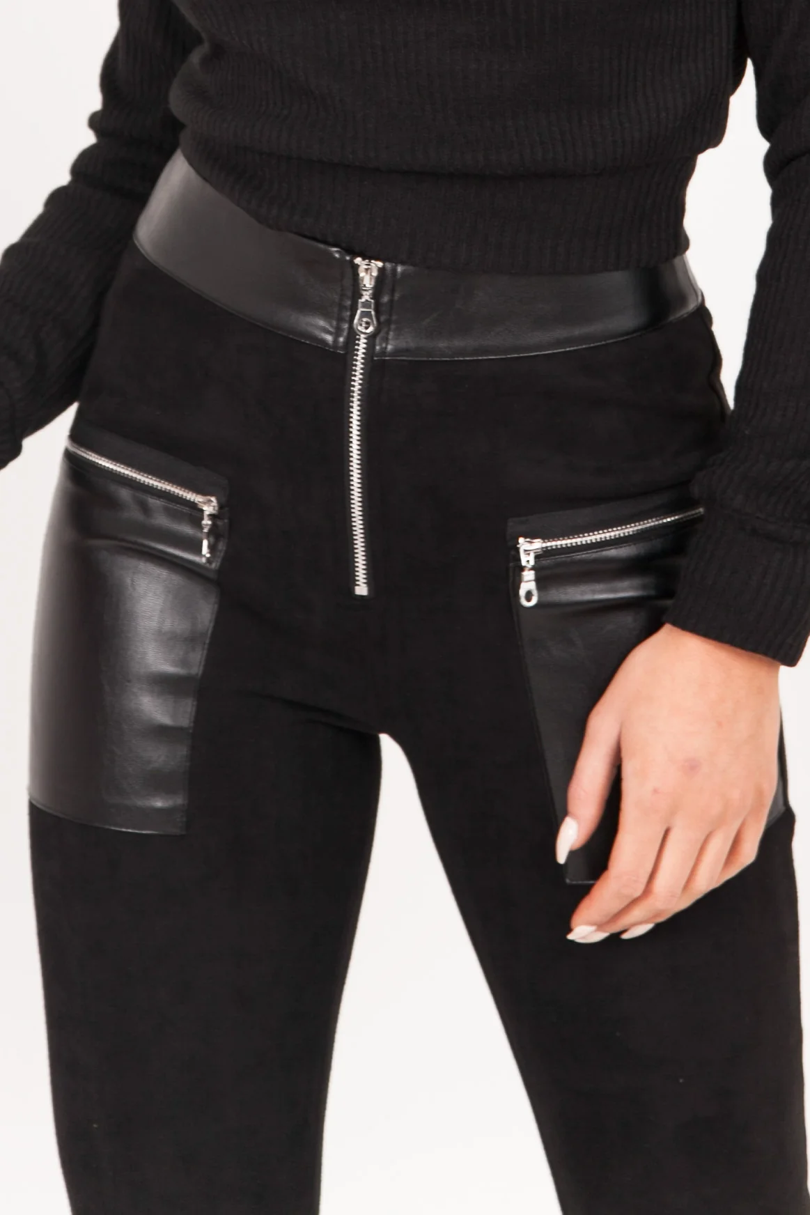 Legging fermeture noir - Image 3