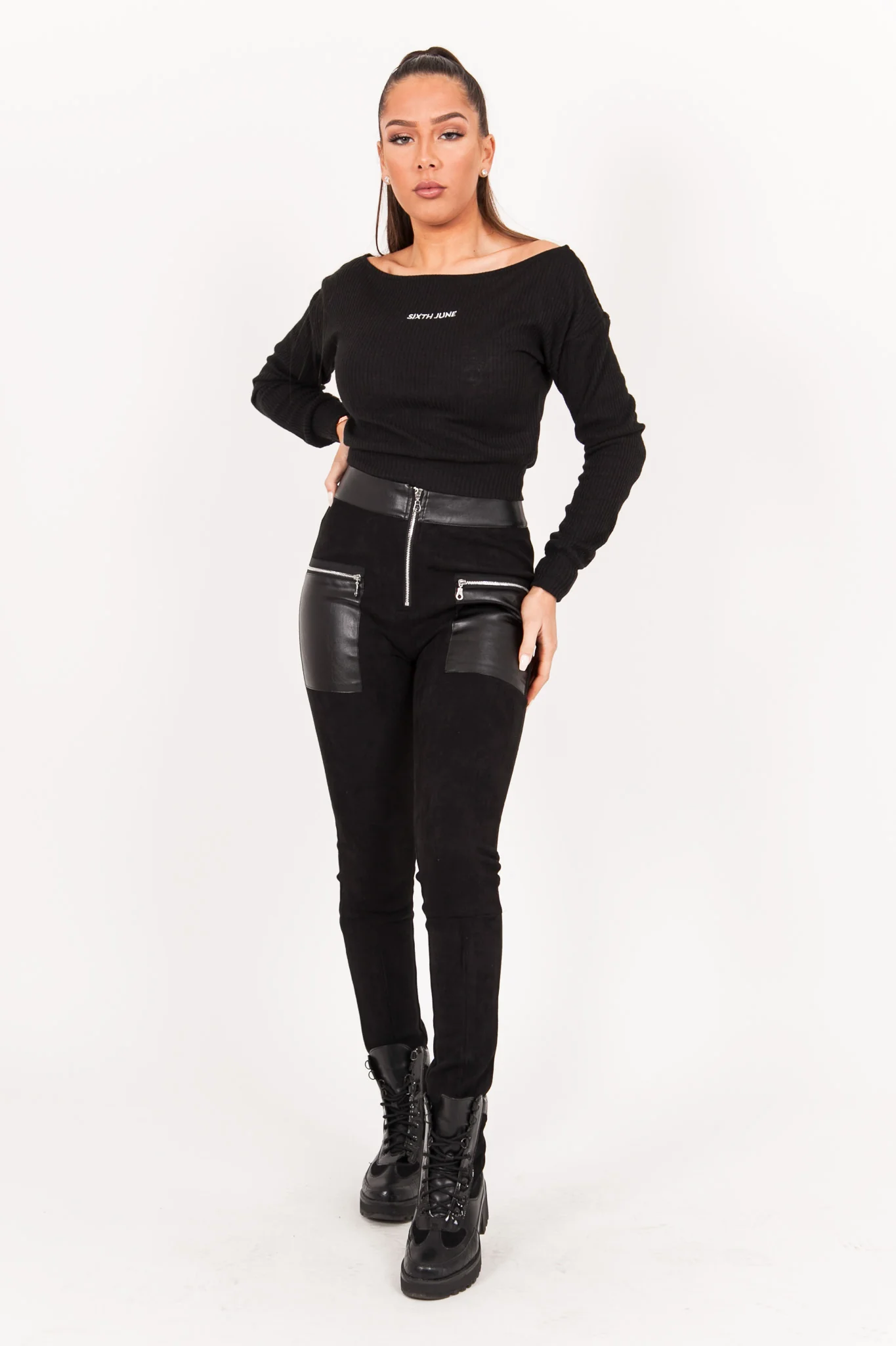 Legging fermeture noir - Image 6