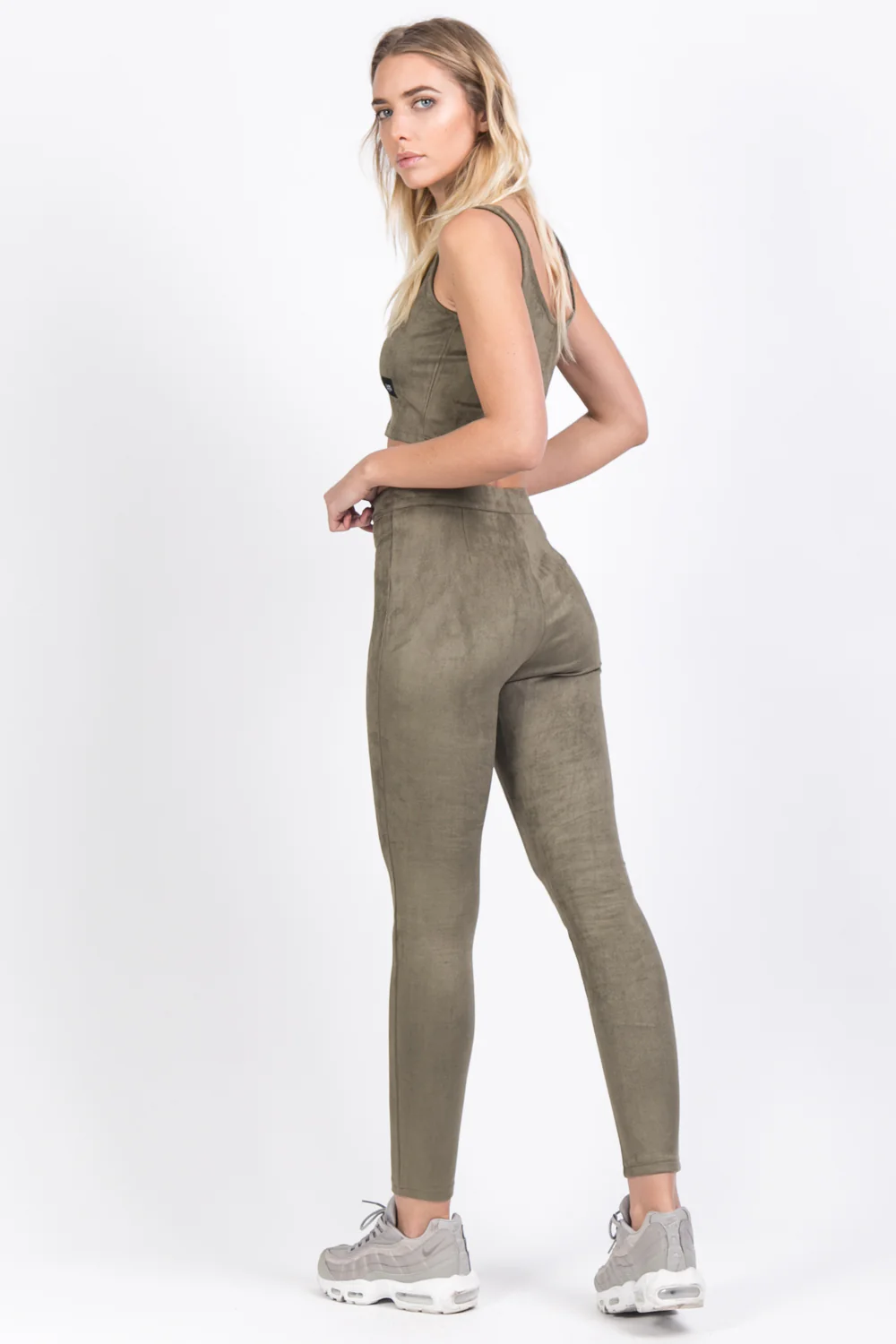 Legging suédine zip Sixth June kaki - Image 3