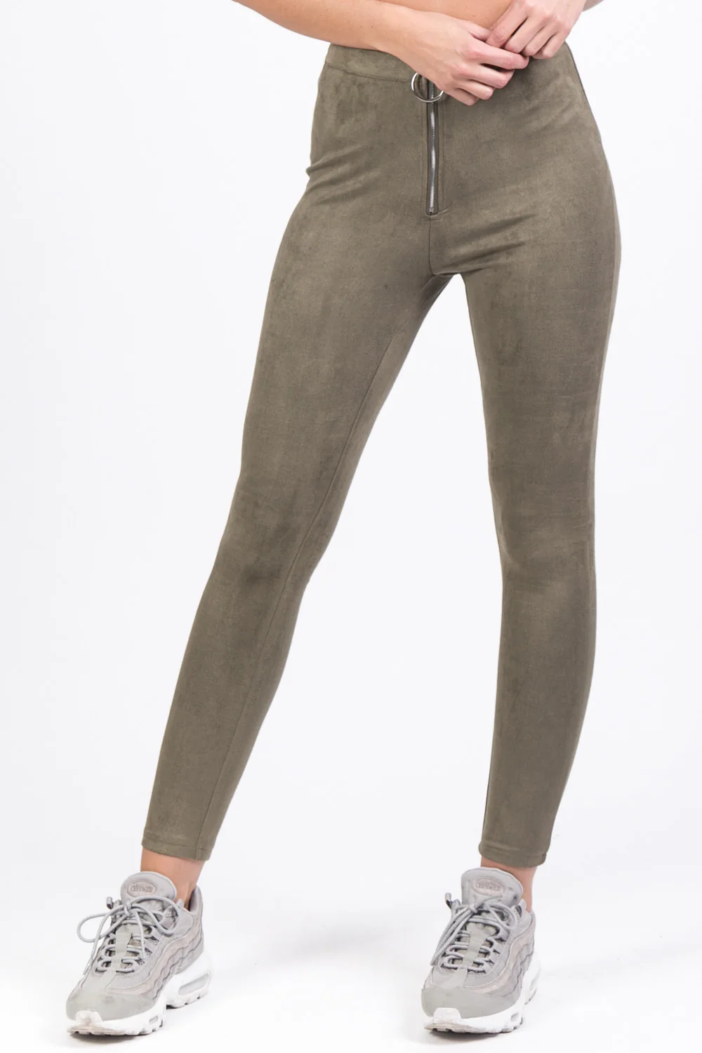 Legging suédine zip Sixth June kaki - Image 5