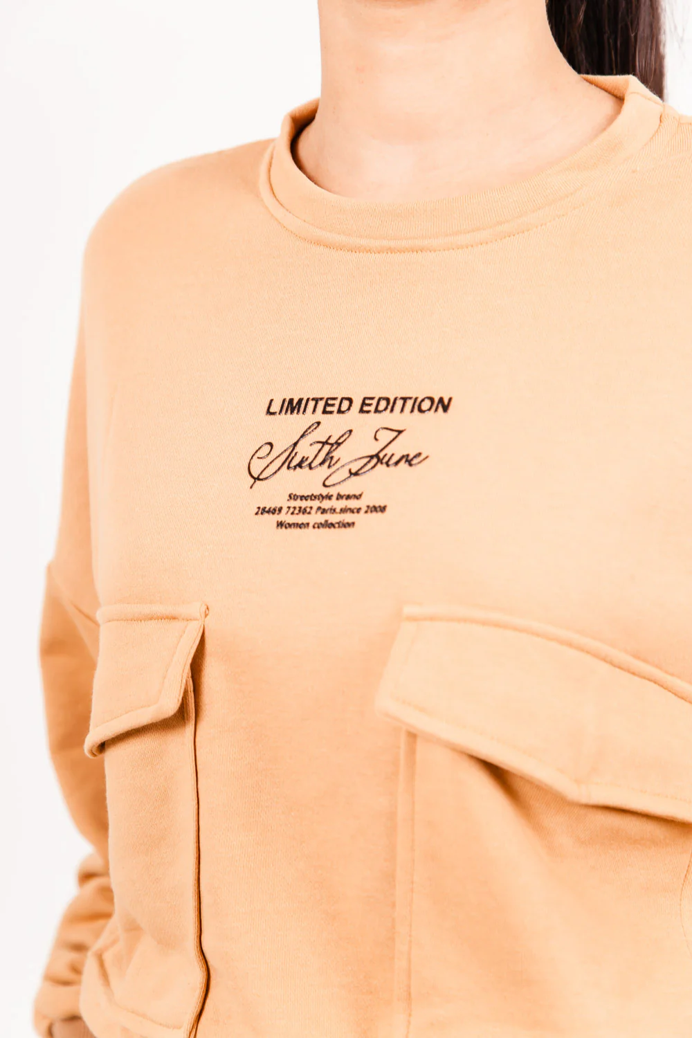 Sweatshirt poches cargo Beige - Image 3