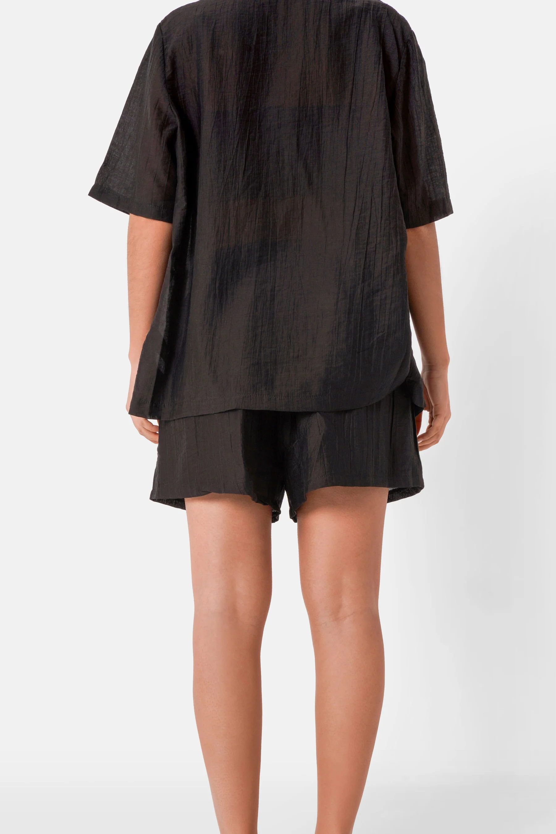 Short fluide logo broderie Noir - Image 5