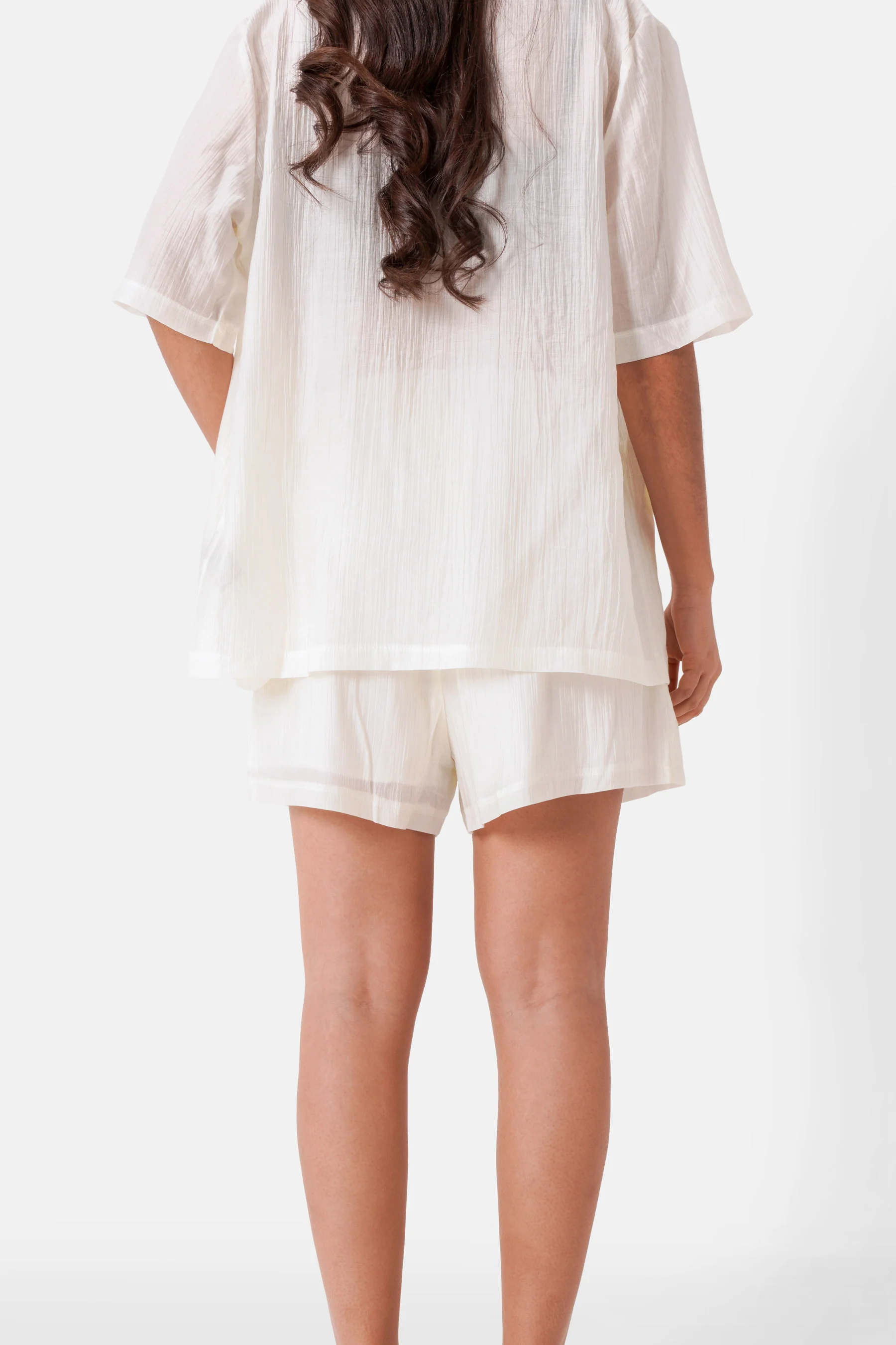 Short fluide logo broderie Blanc - Image 5