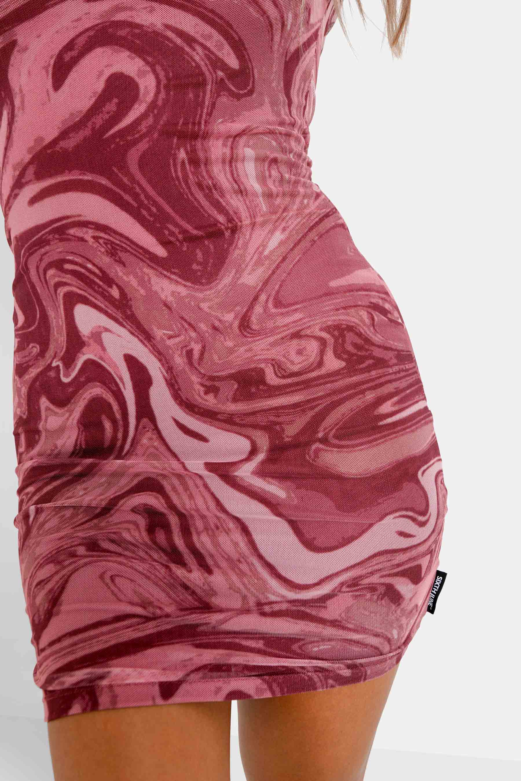 Robe mesh encre Rose - Image 3