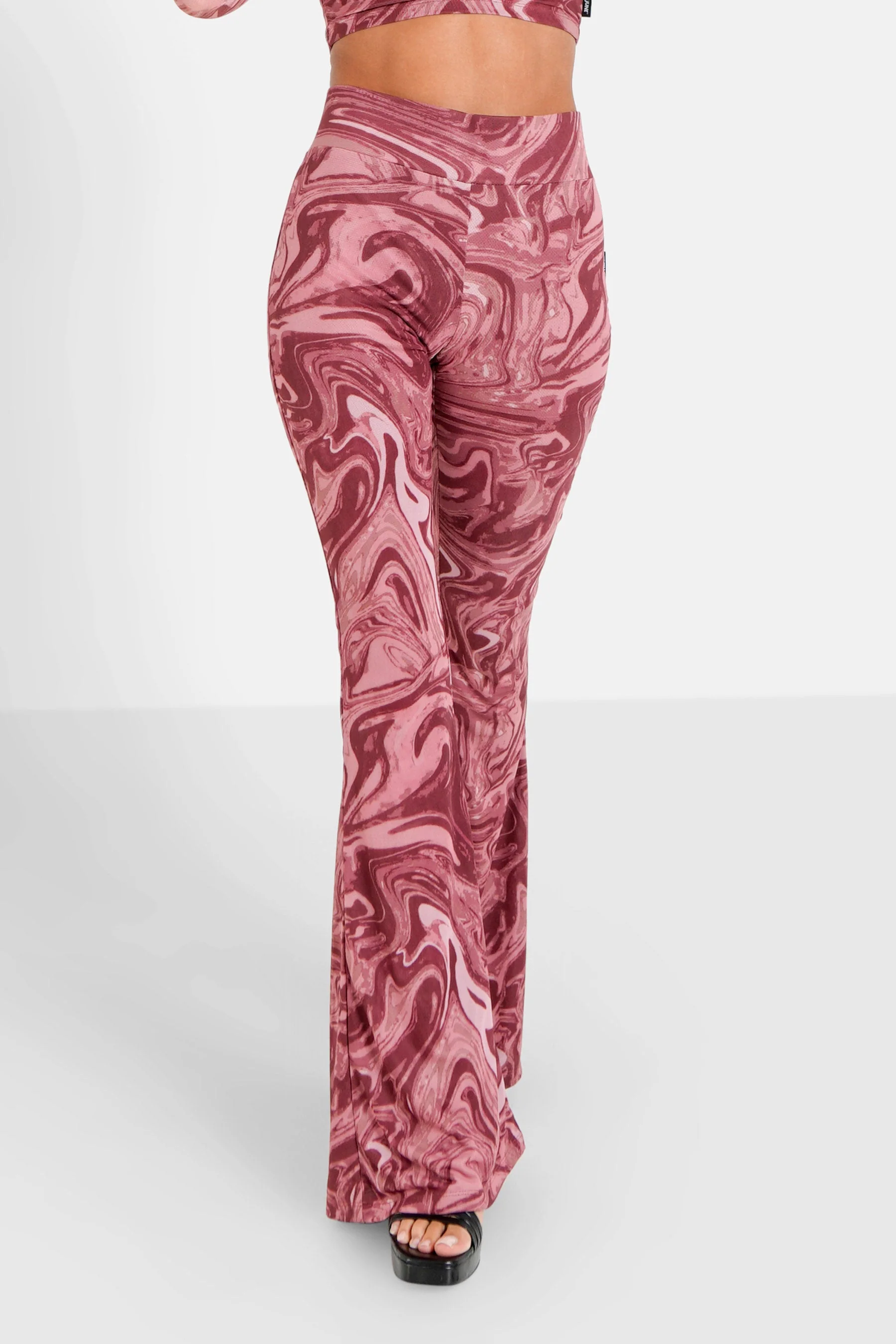 Pantalon mesh flare encore Rose