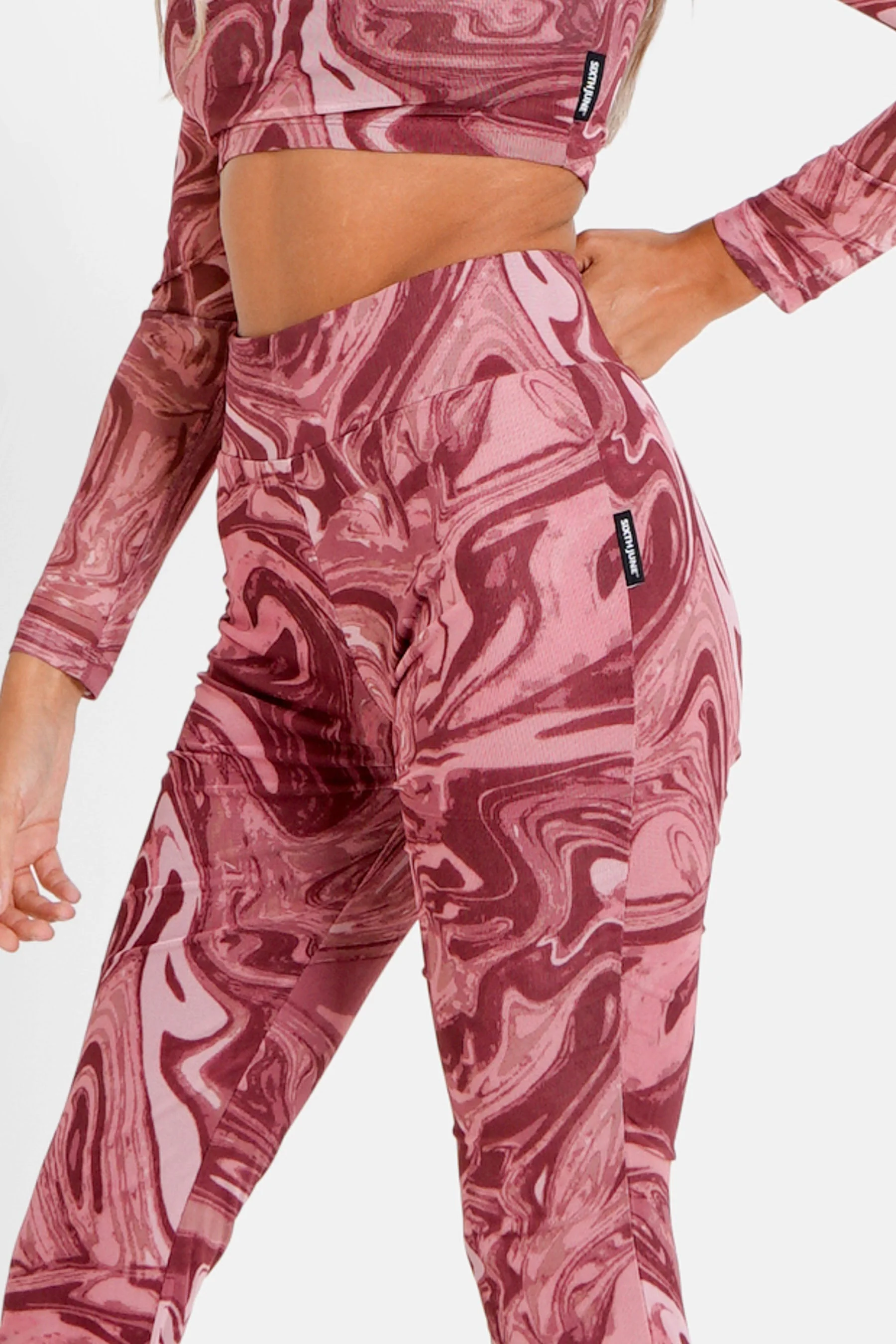 Pantalon mesh flare encore Rose - Image 4