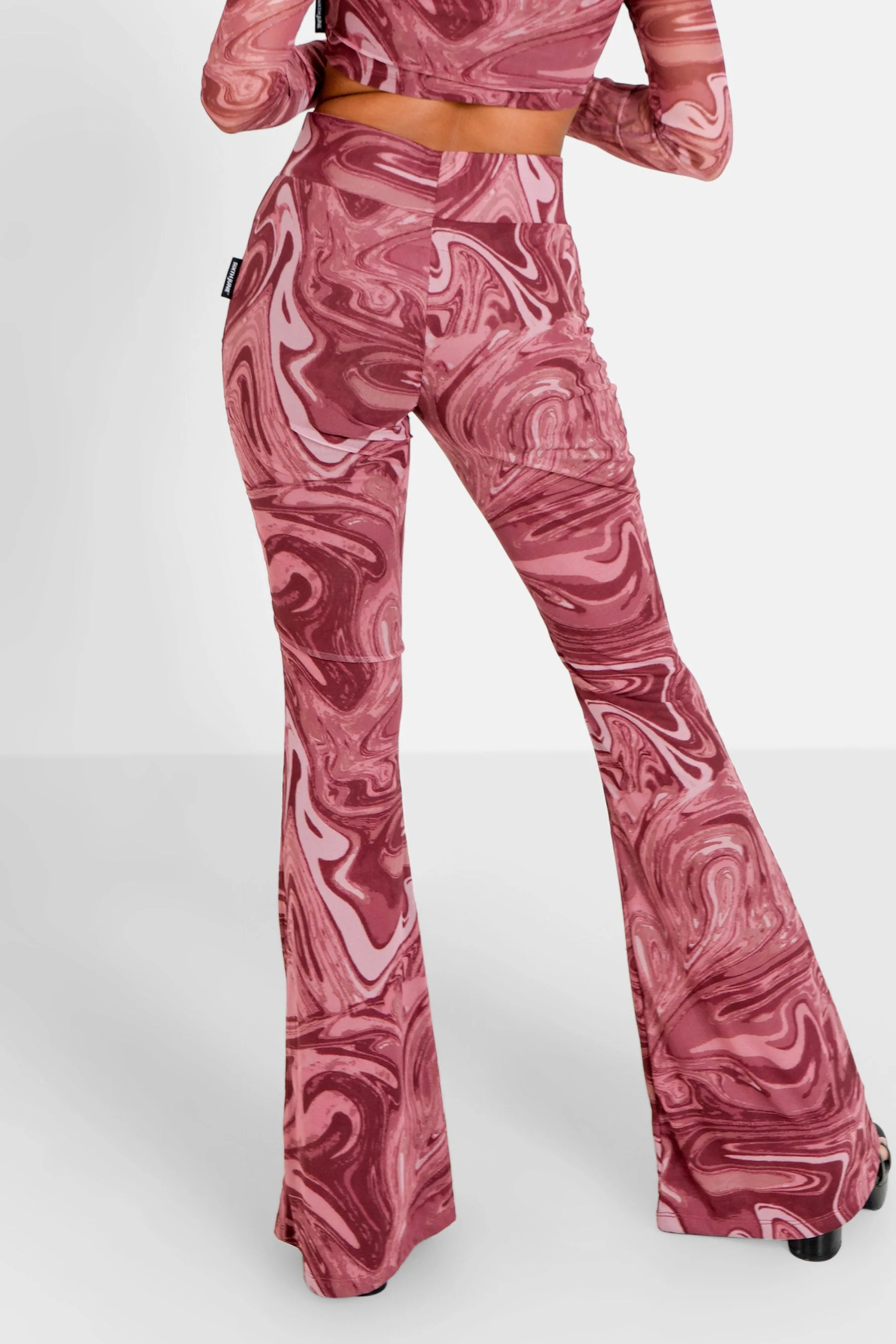 Pantalon mesh flare encore Rose - Image 5