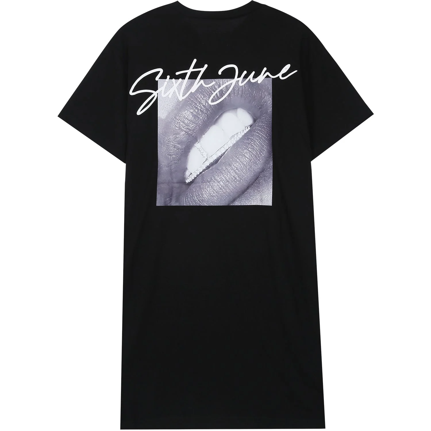 Robe t-shirt lèvres Noir - Image 2