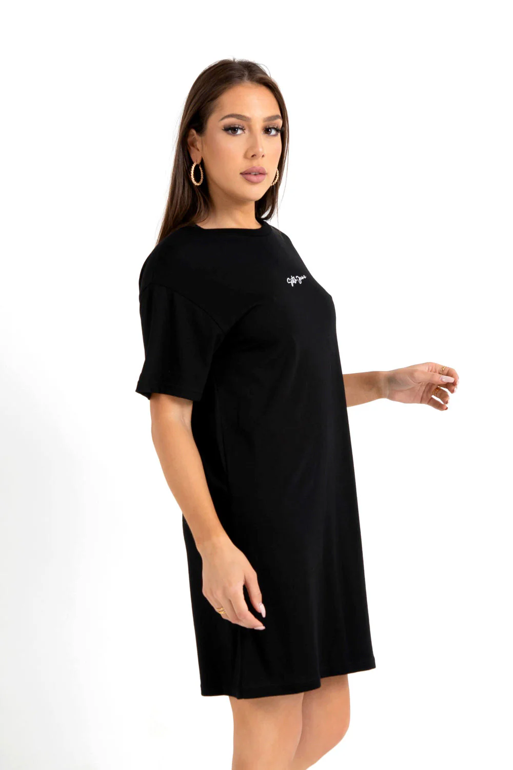 Robe t-shirt lèvres Noir - Image 5