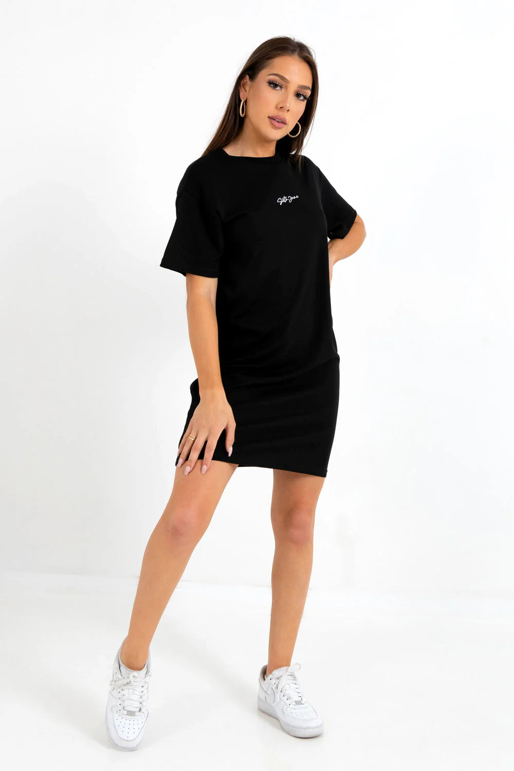 Robe t-shirt lèvres Noir - Image 6