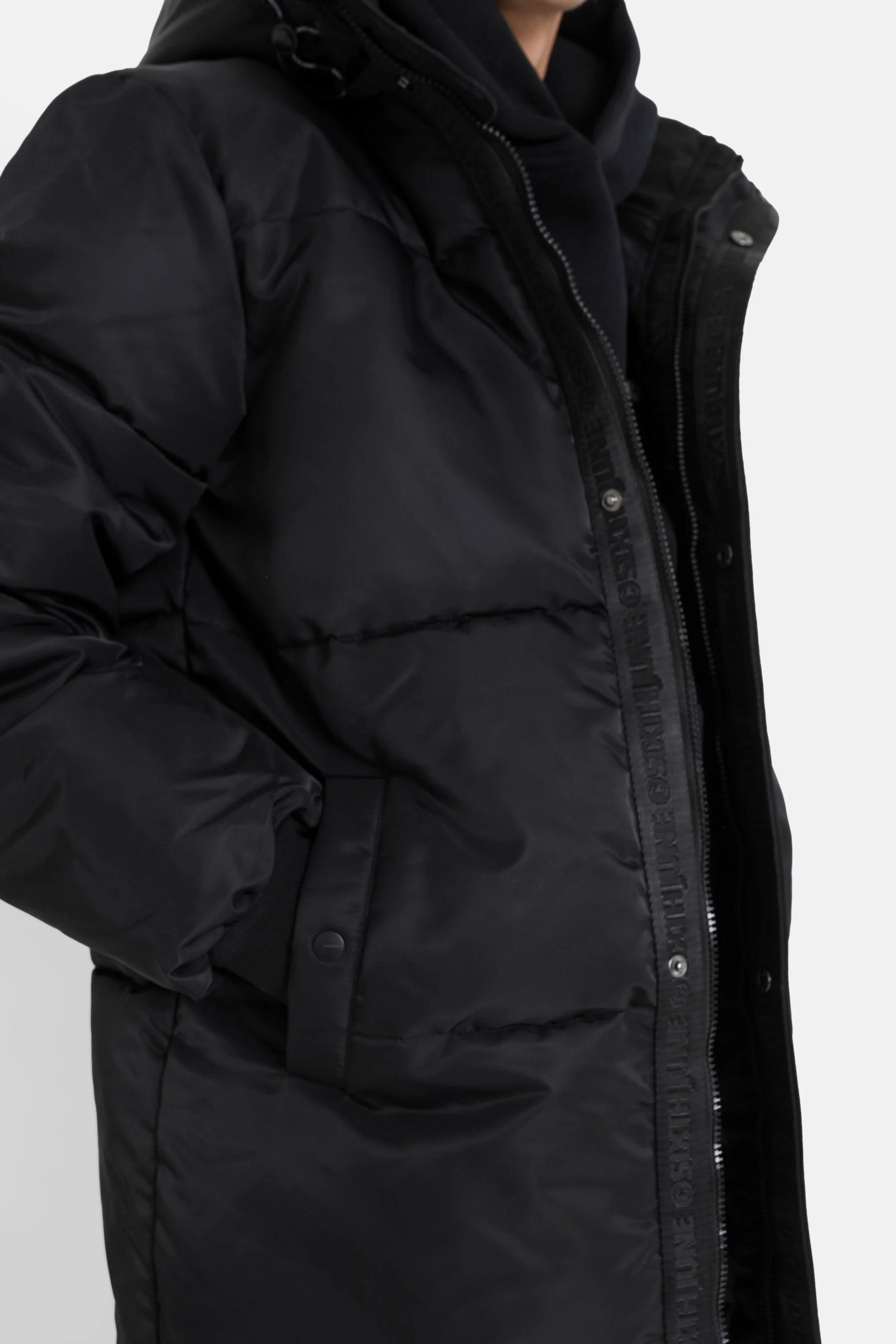 Doudoune longue nylon Noir - Image 3